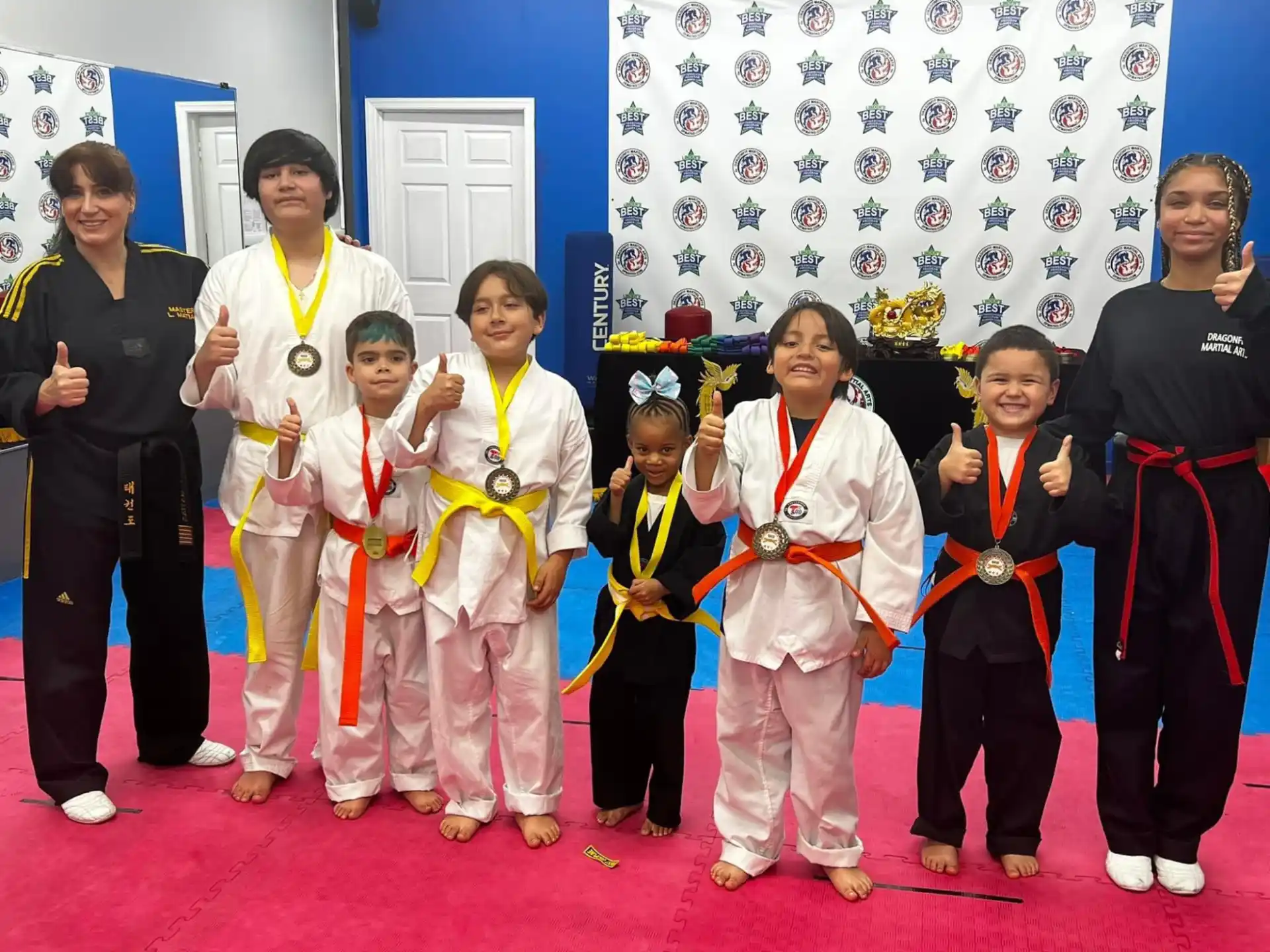 a group of children posing for a photo