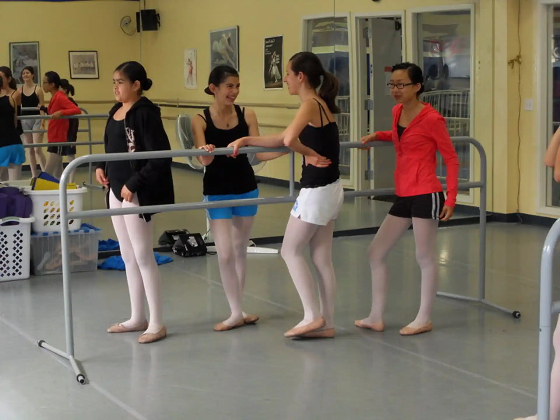 a group of women in a gym
