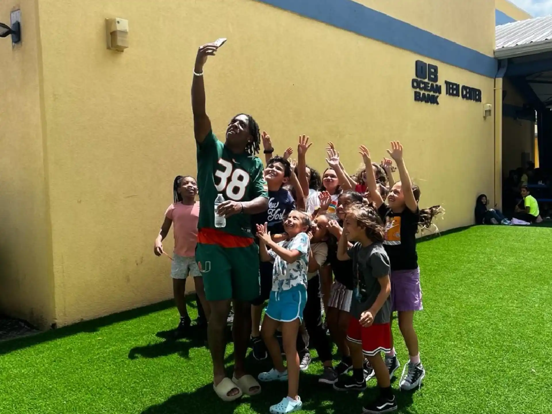 a group of people posing for a photo
