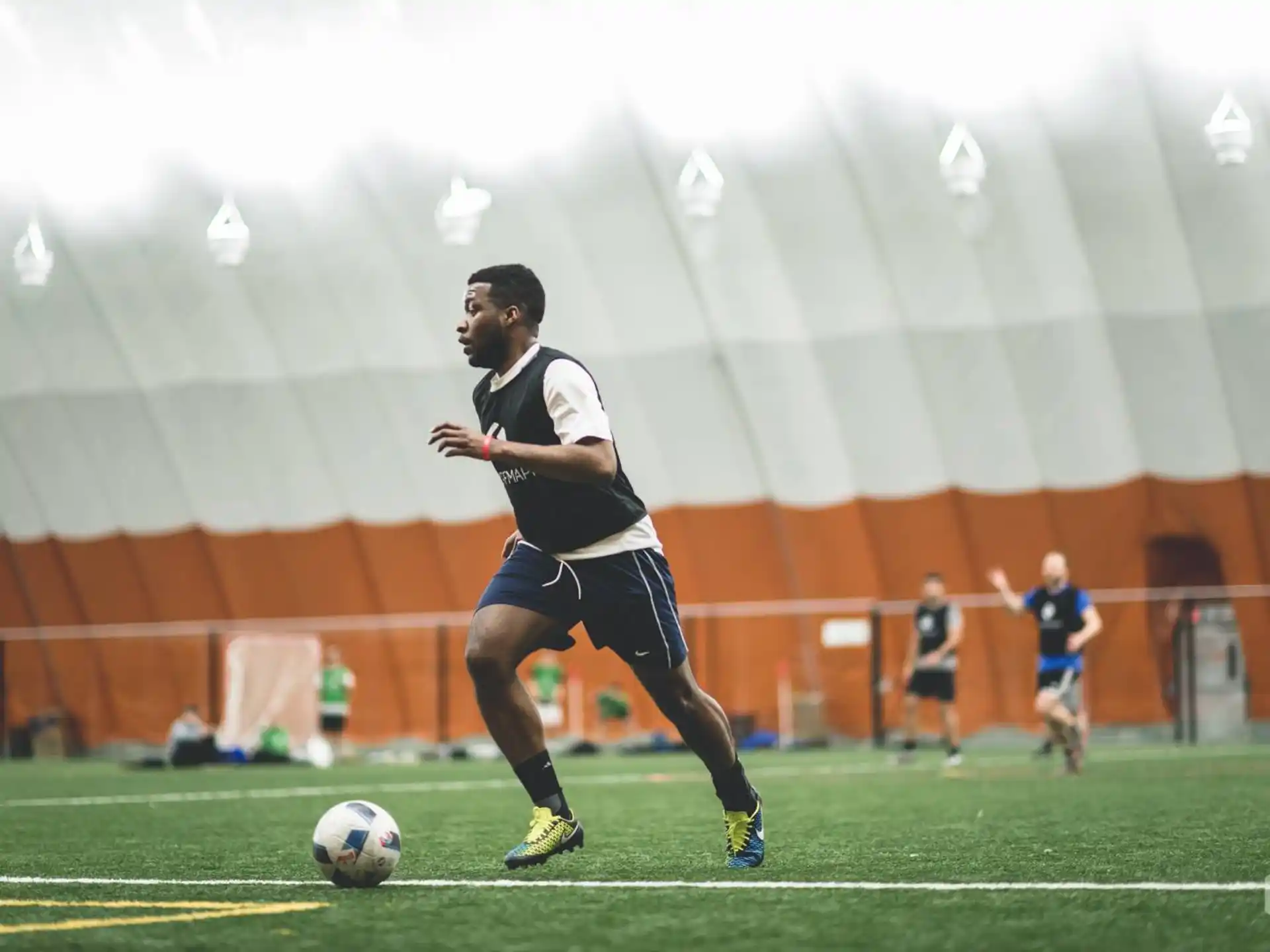 a person playing football