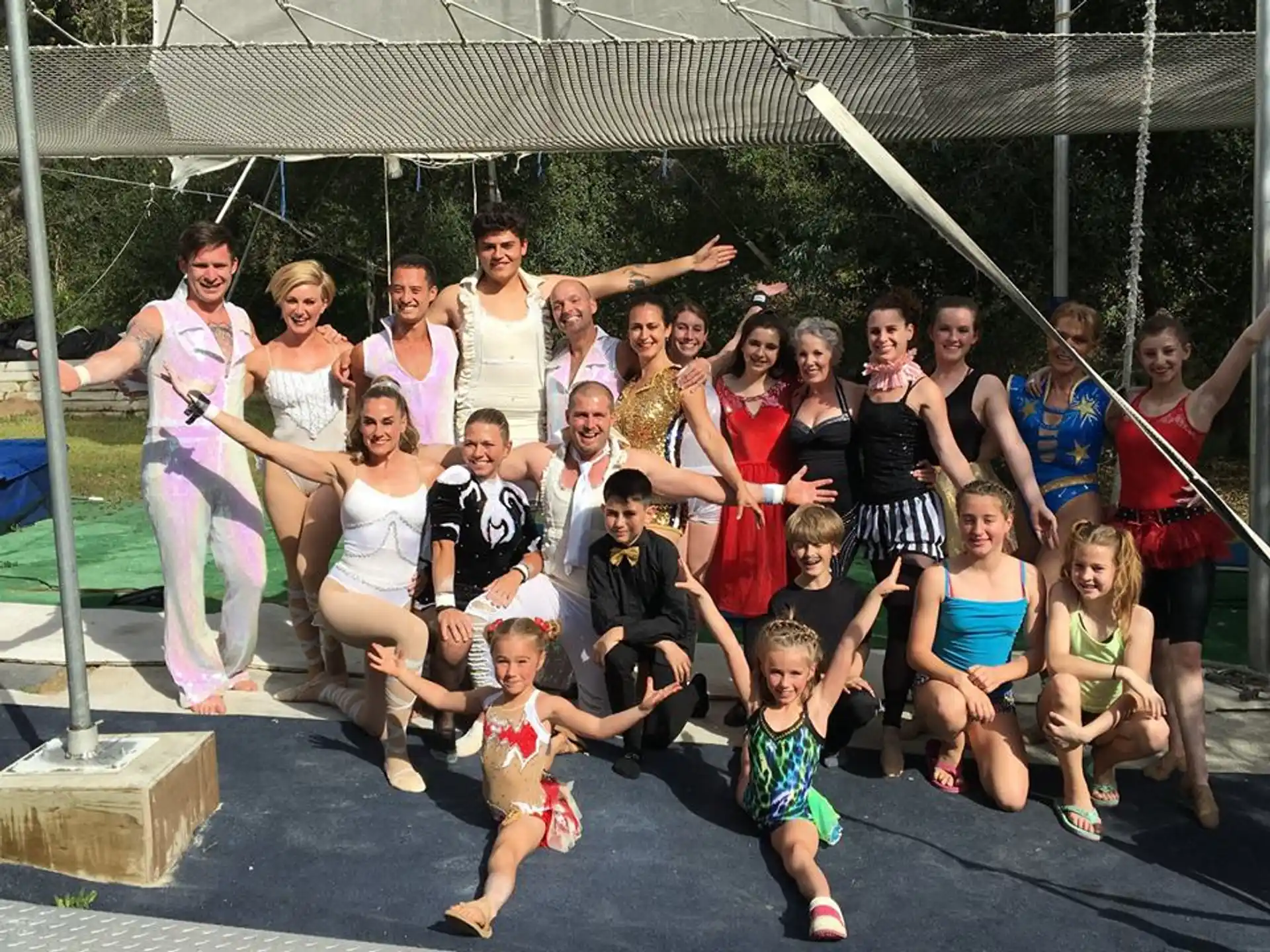 a group of people posing for a photo