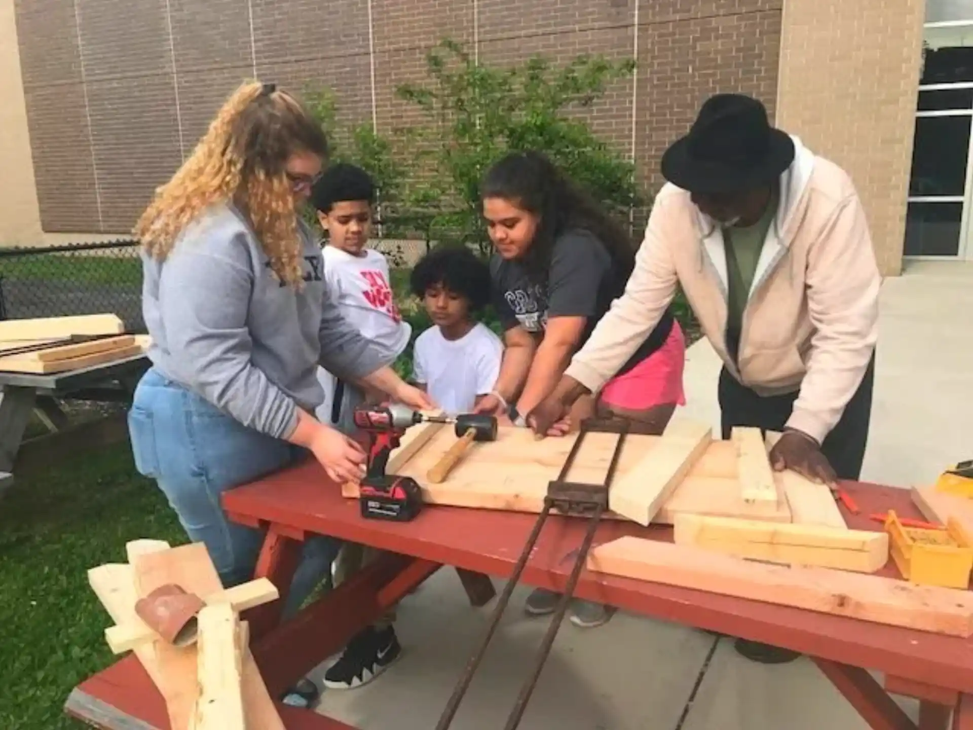 a group of people working on a project