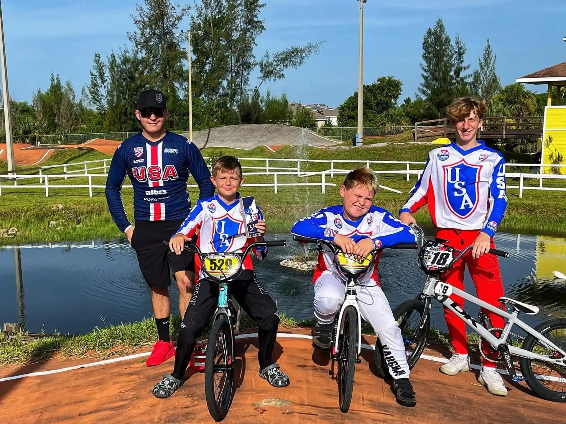 a group of boys on bicycles