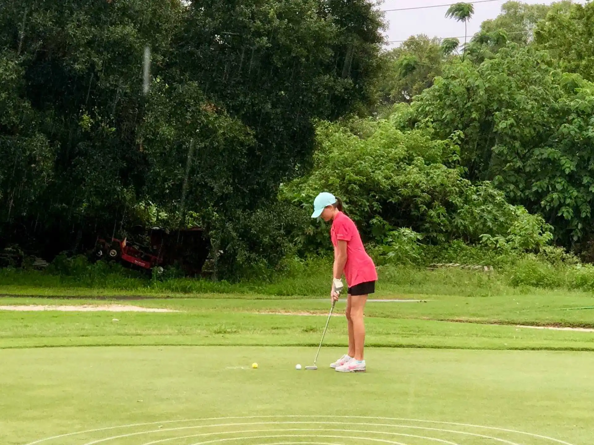 a person playing golf