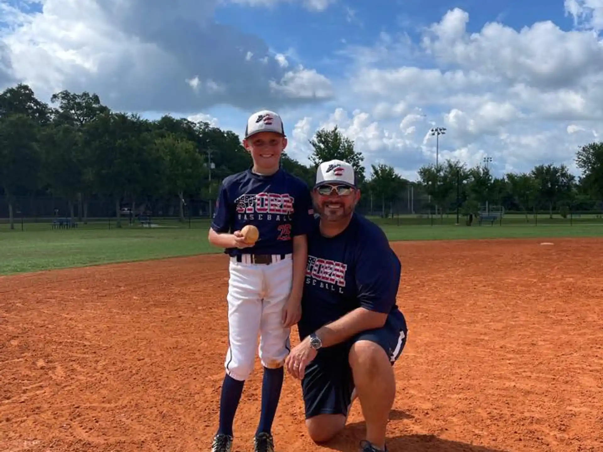 a couple of baseball players posing for a picture