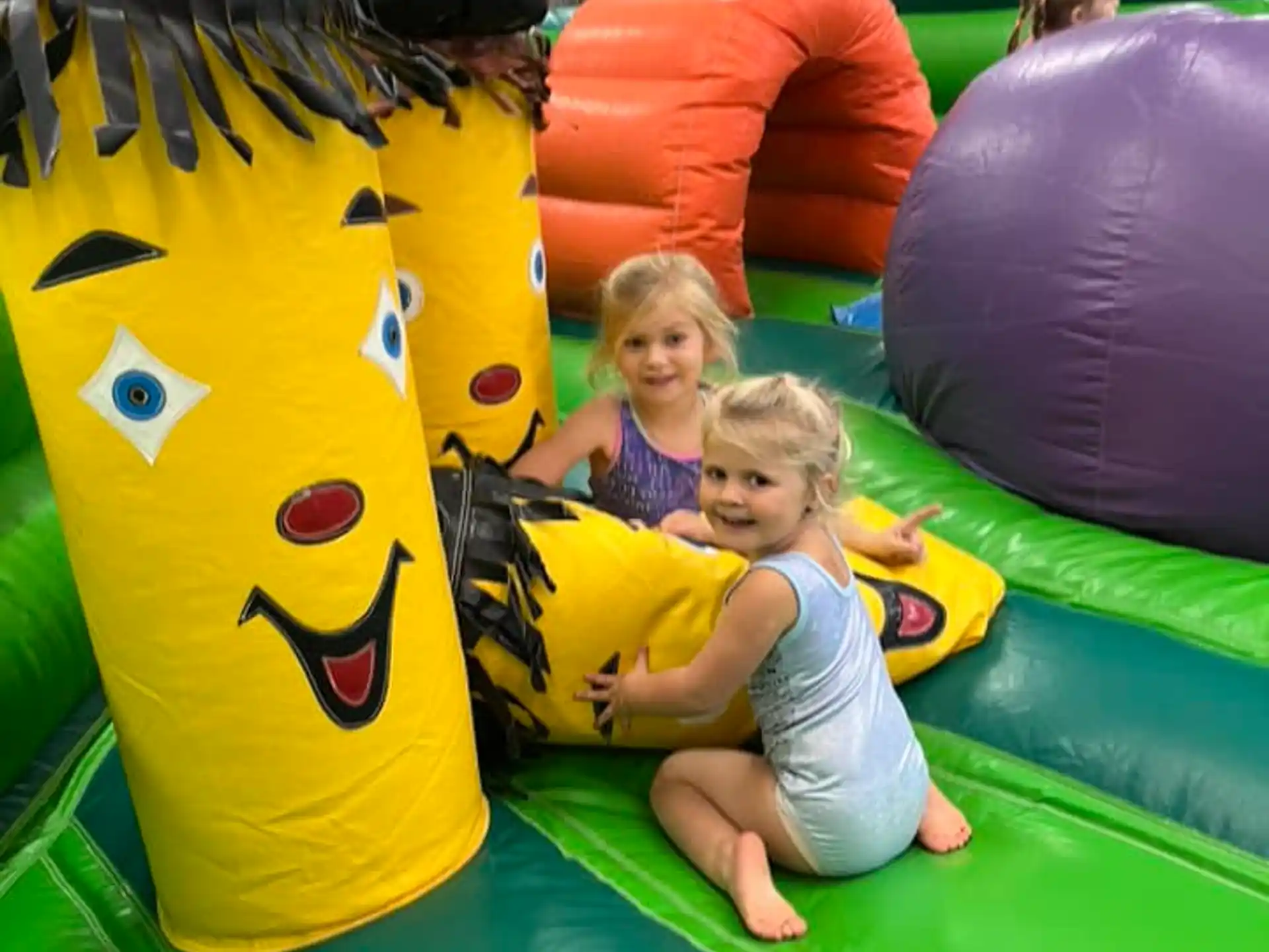 two children in a water park