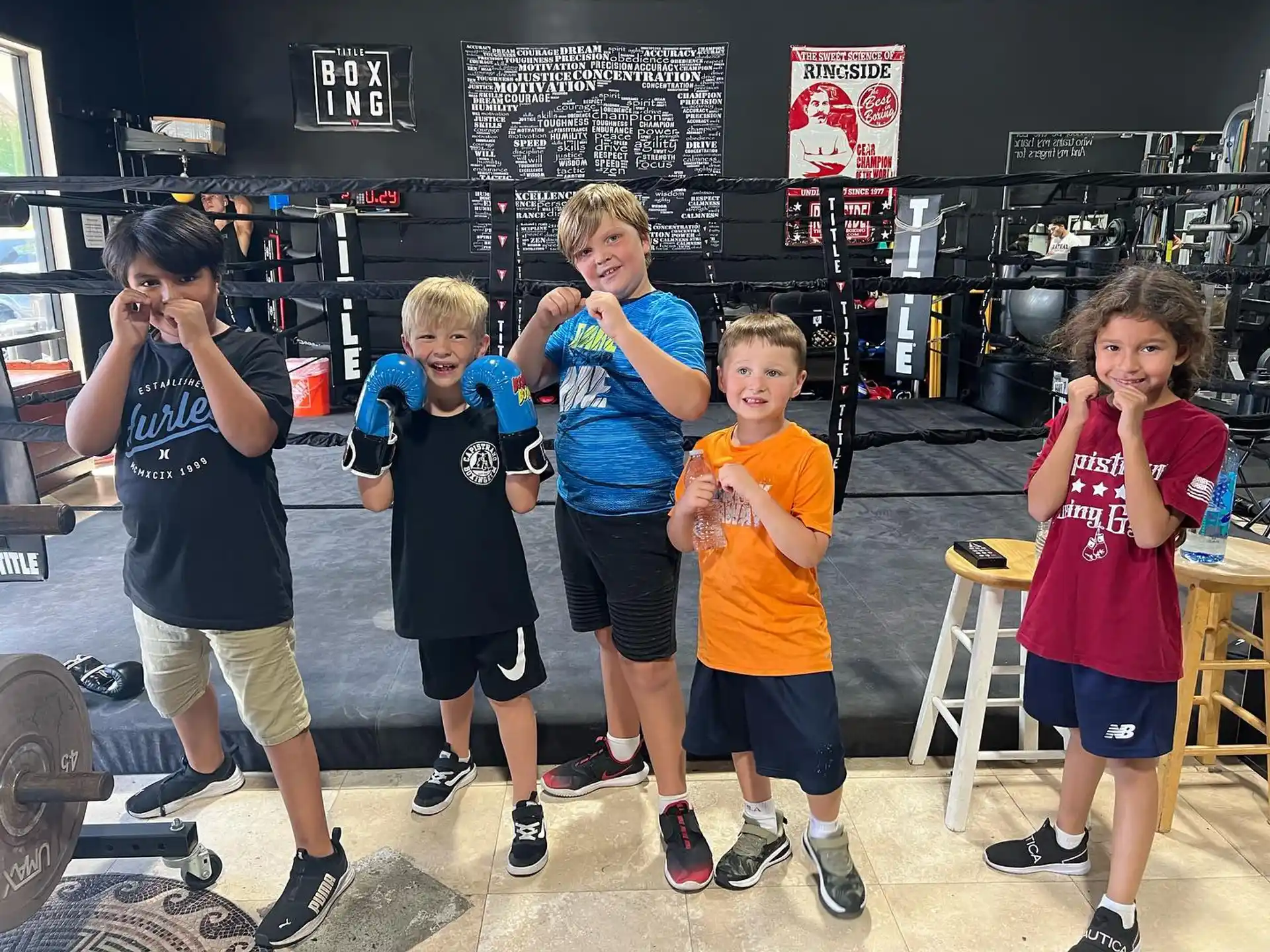 a group of kids posing for a picture