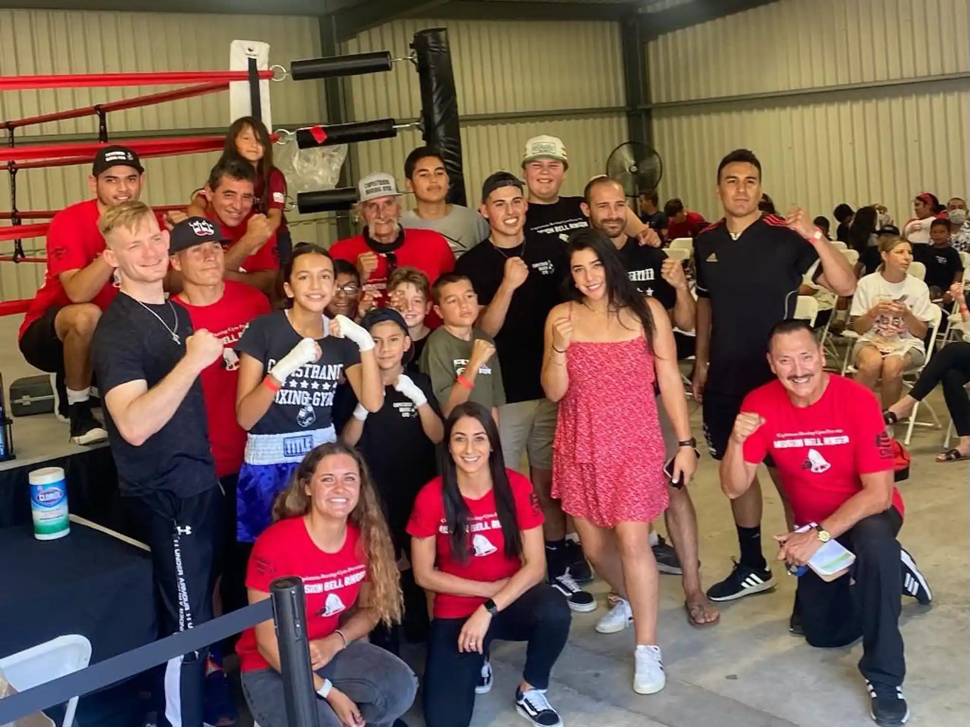 a group of people posing for a photo