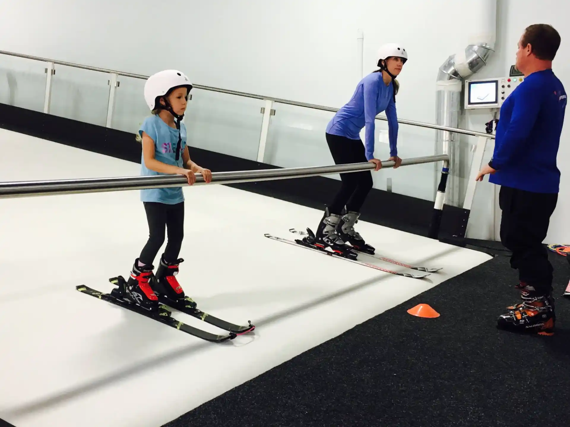 a man on skis on a track