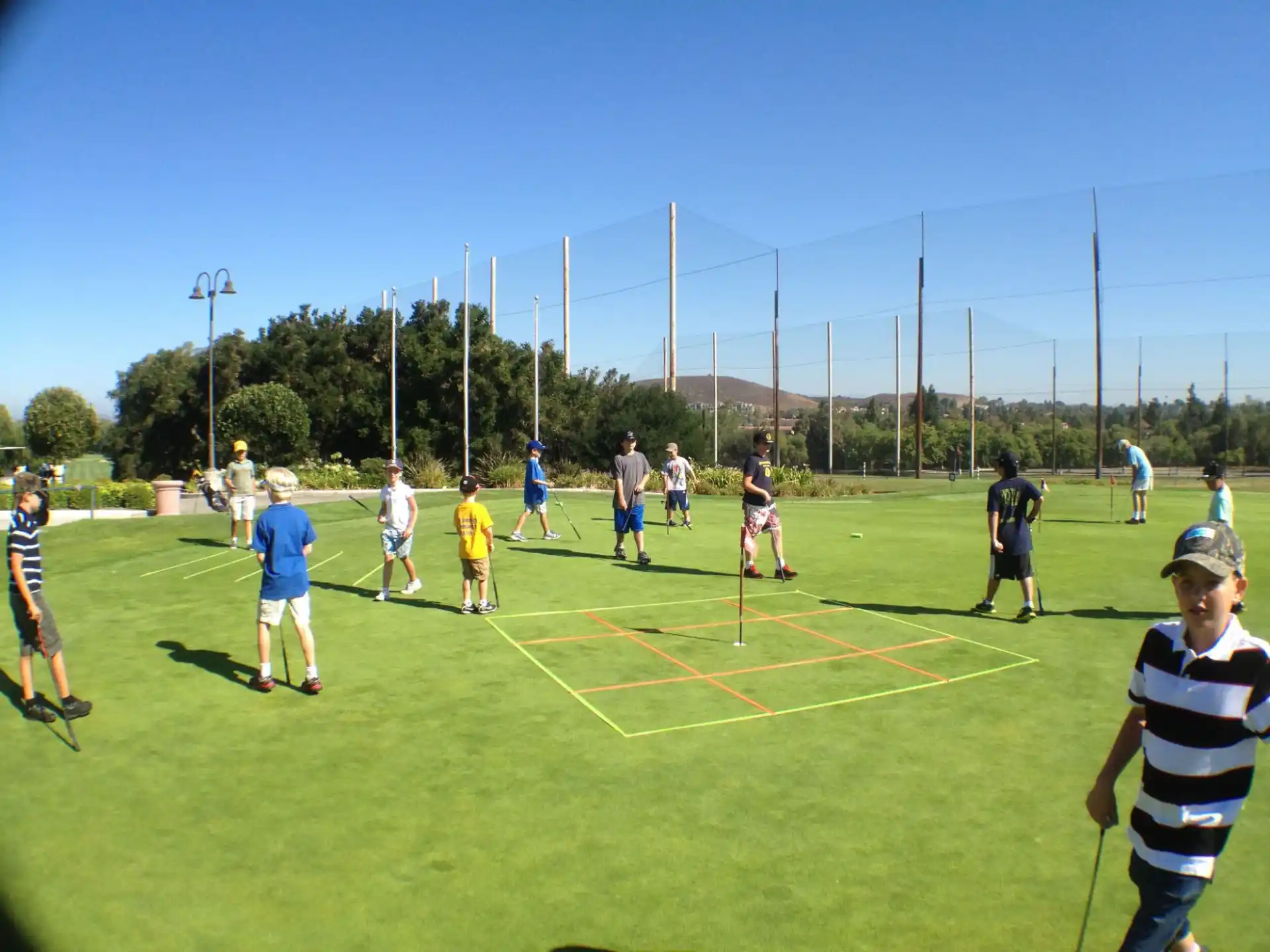a group of people playing football