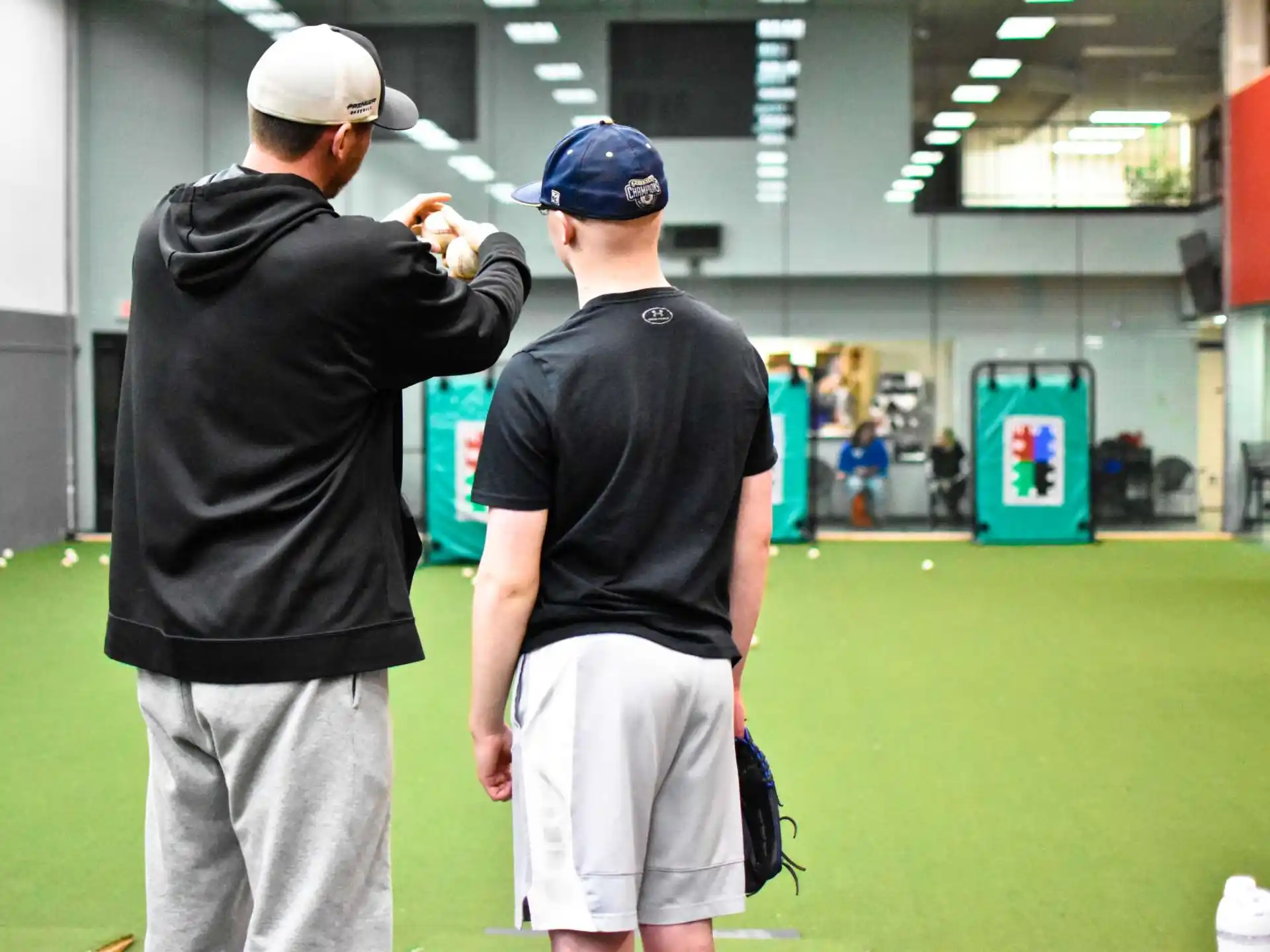 a couple of men playing golf
