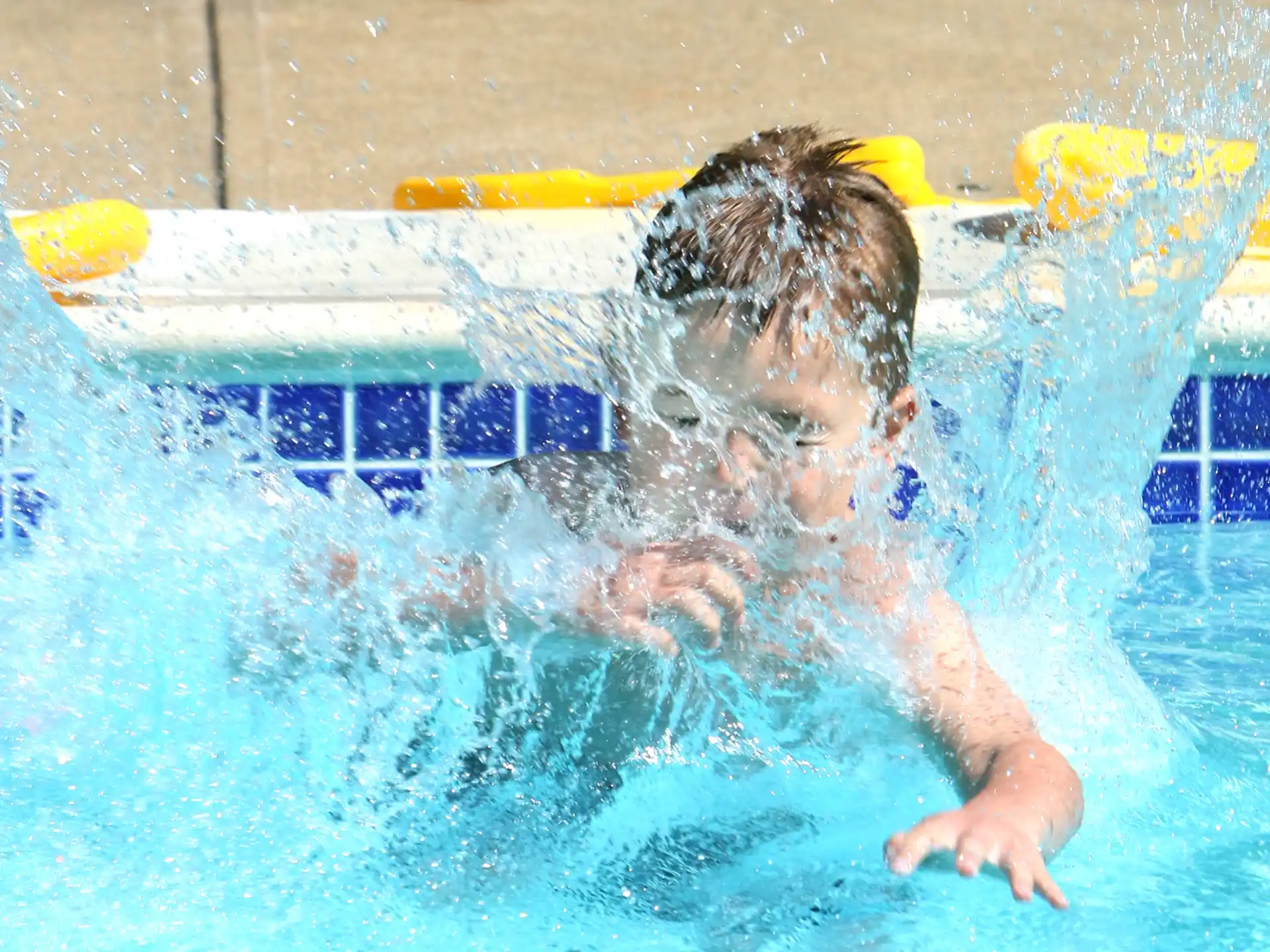 a person in a pool