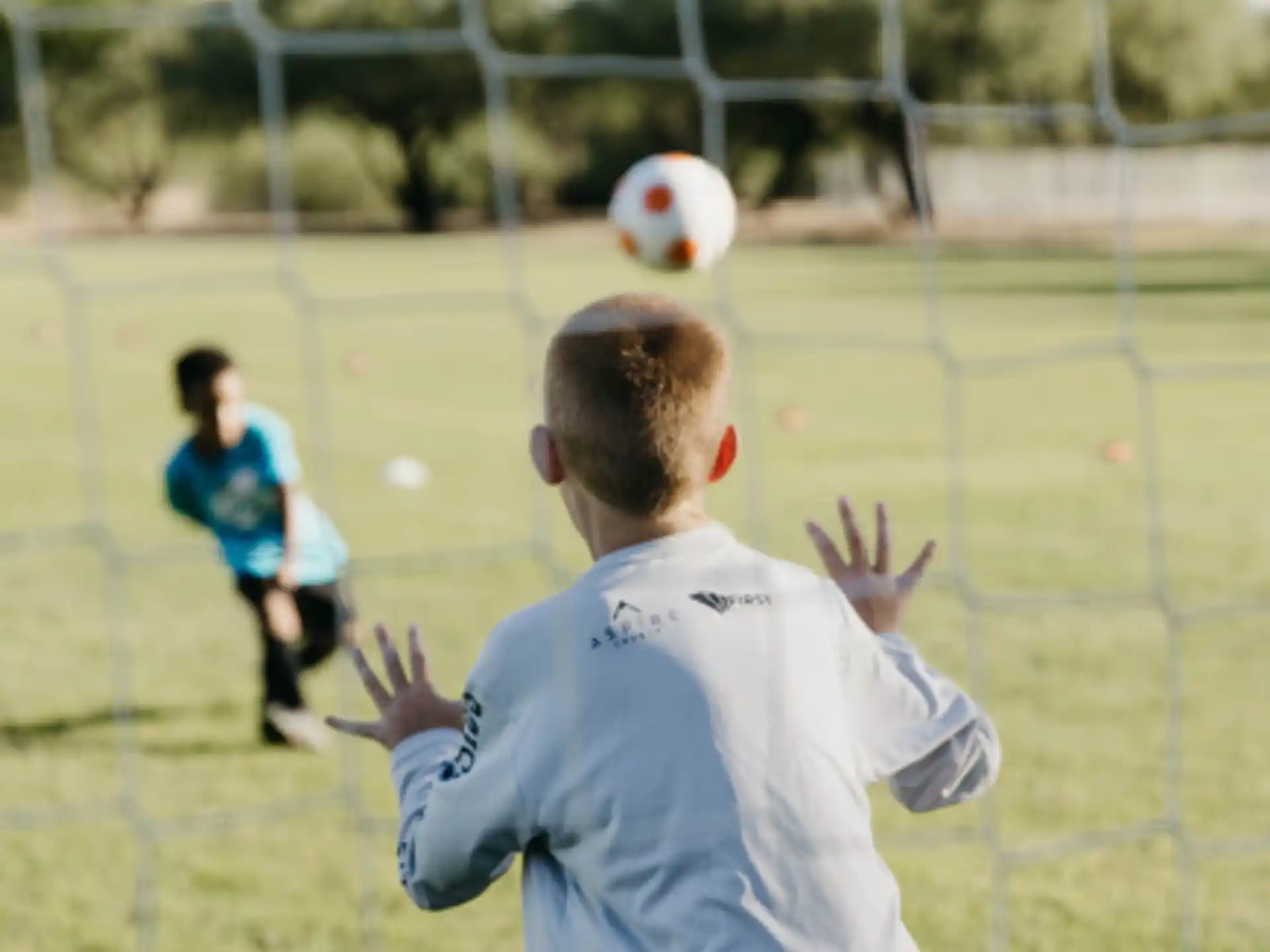 a boy playing football