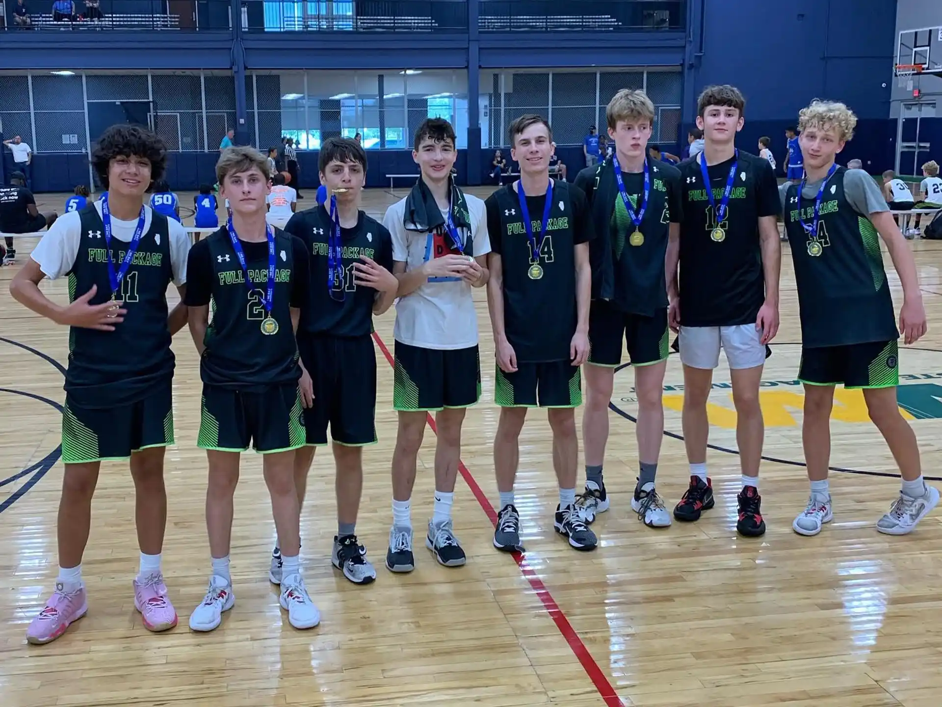 a group of people in sports uniforms