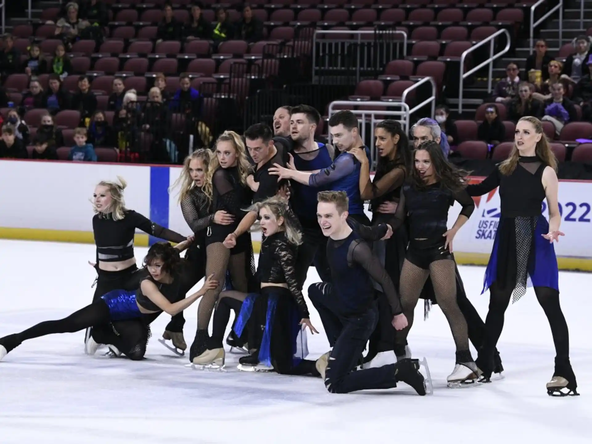 a group of people on ice