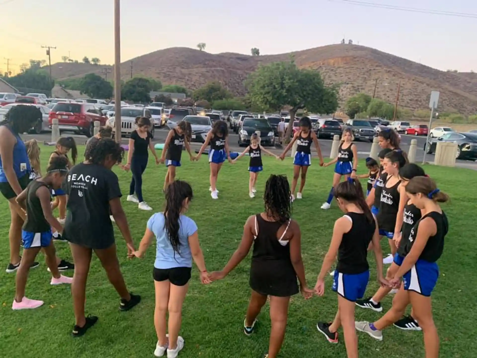 a group of people playing a game