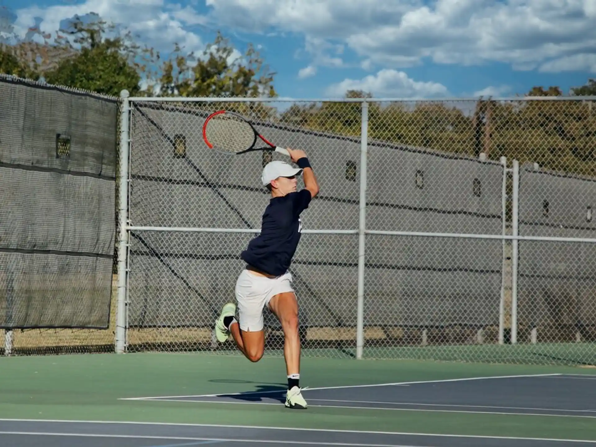 a man playing tennis