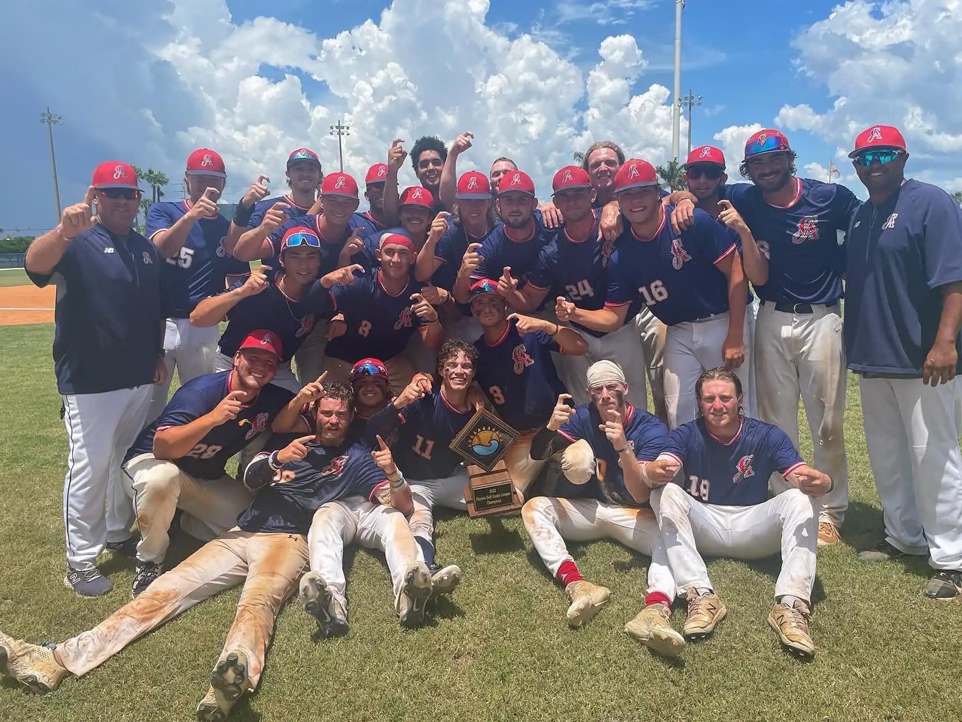 a baseball team posing for a photo