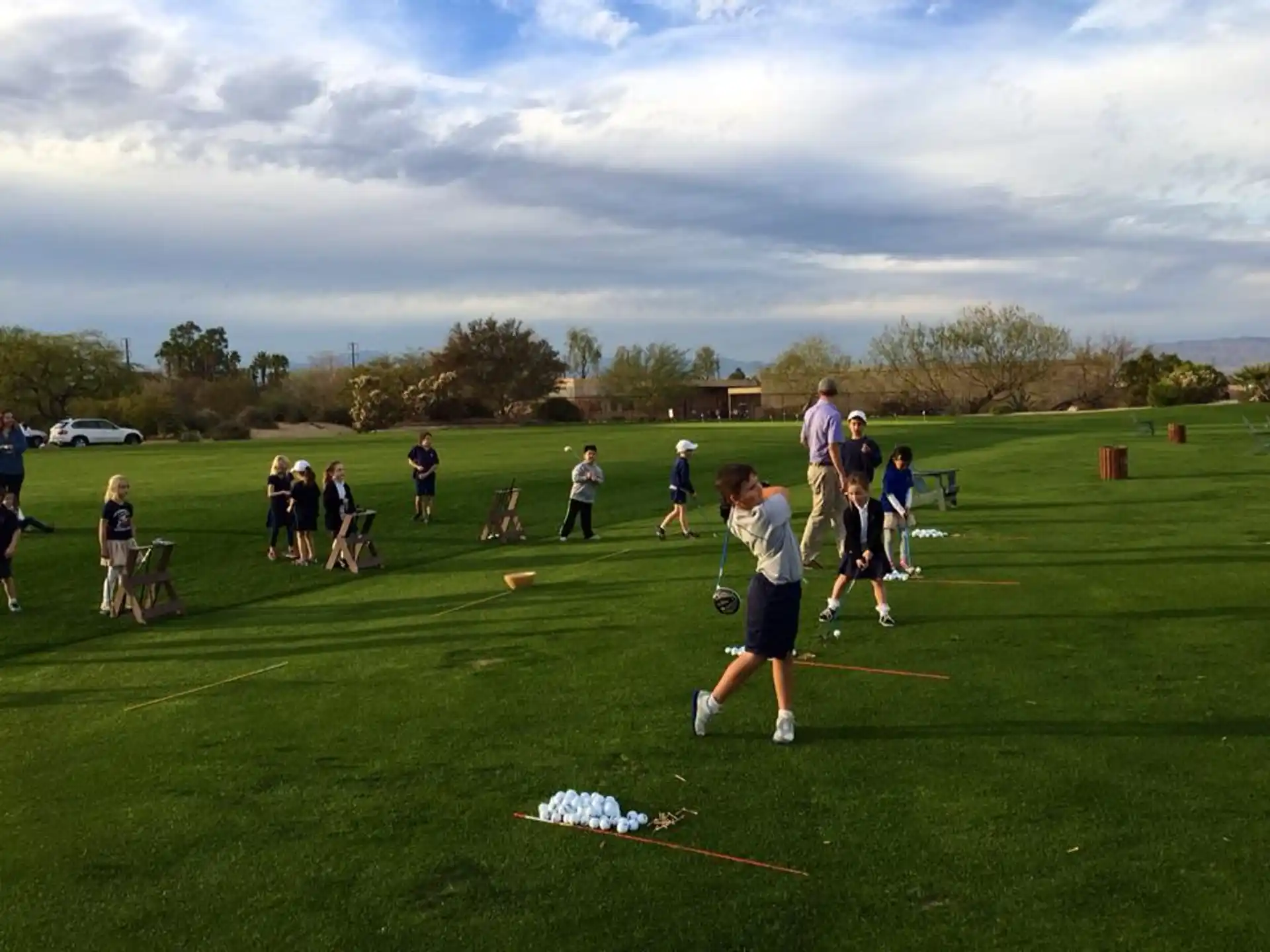 a group of people playing football