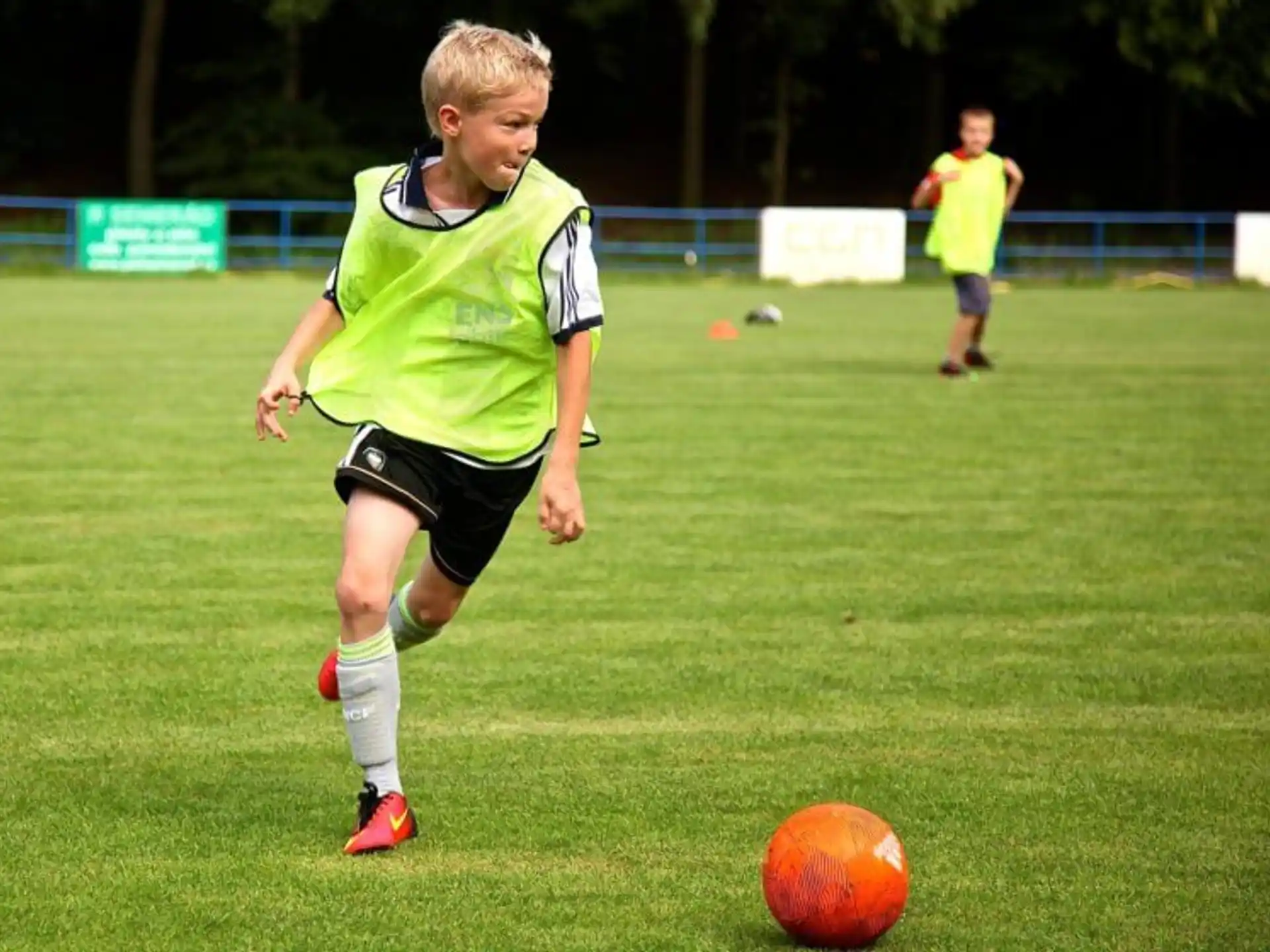 a boy playing football