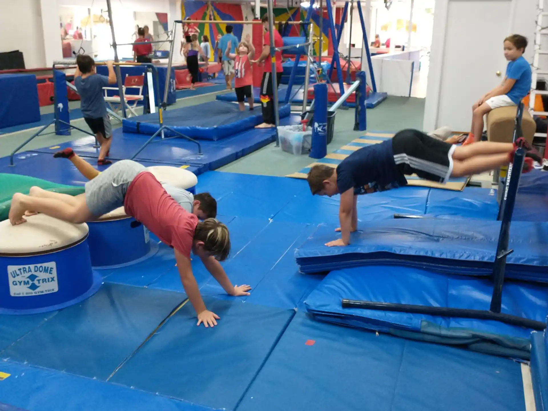 a group of people doing yoga