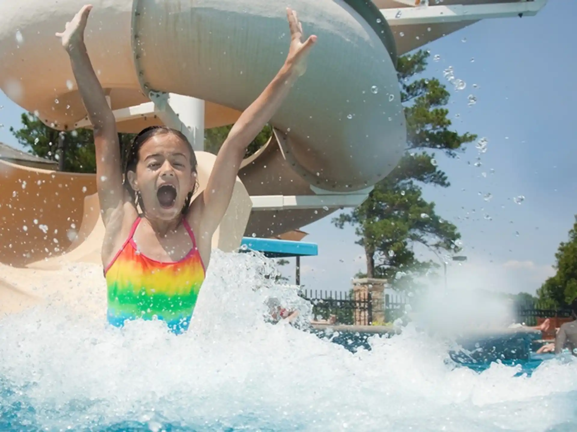 a person in a pool