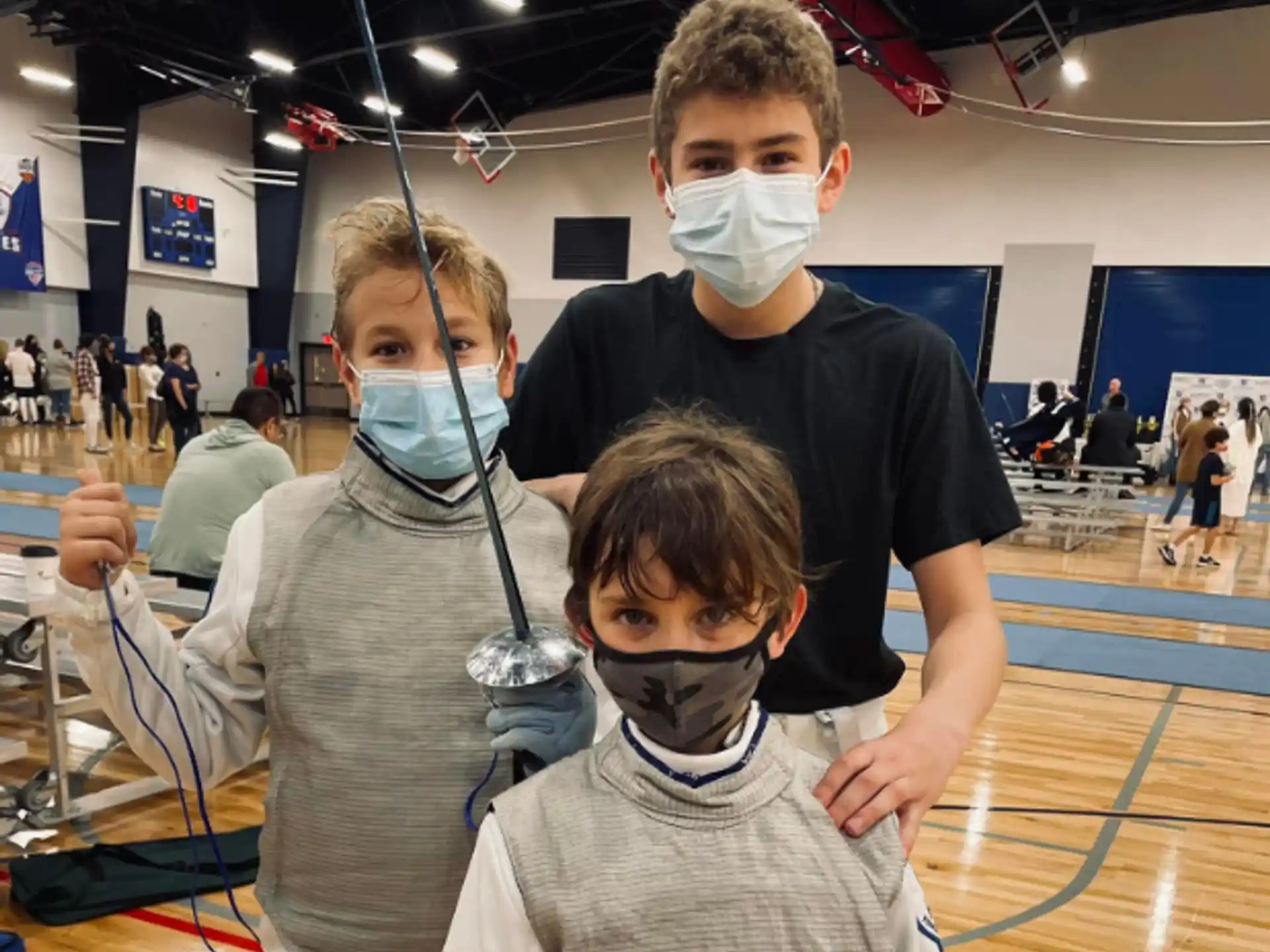 a group of people wearing face masks