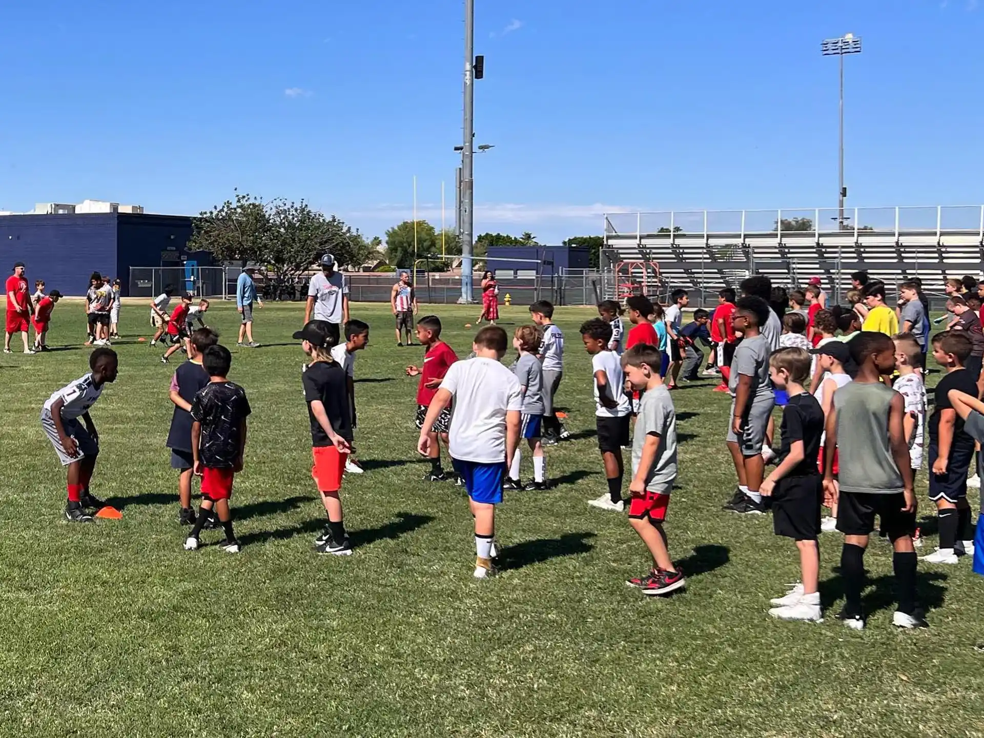 a group of people on a field