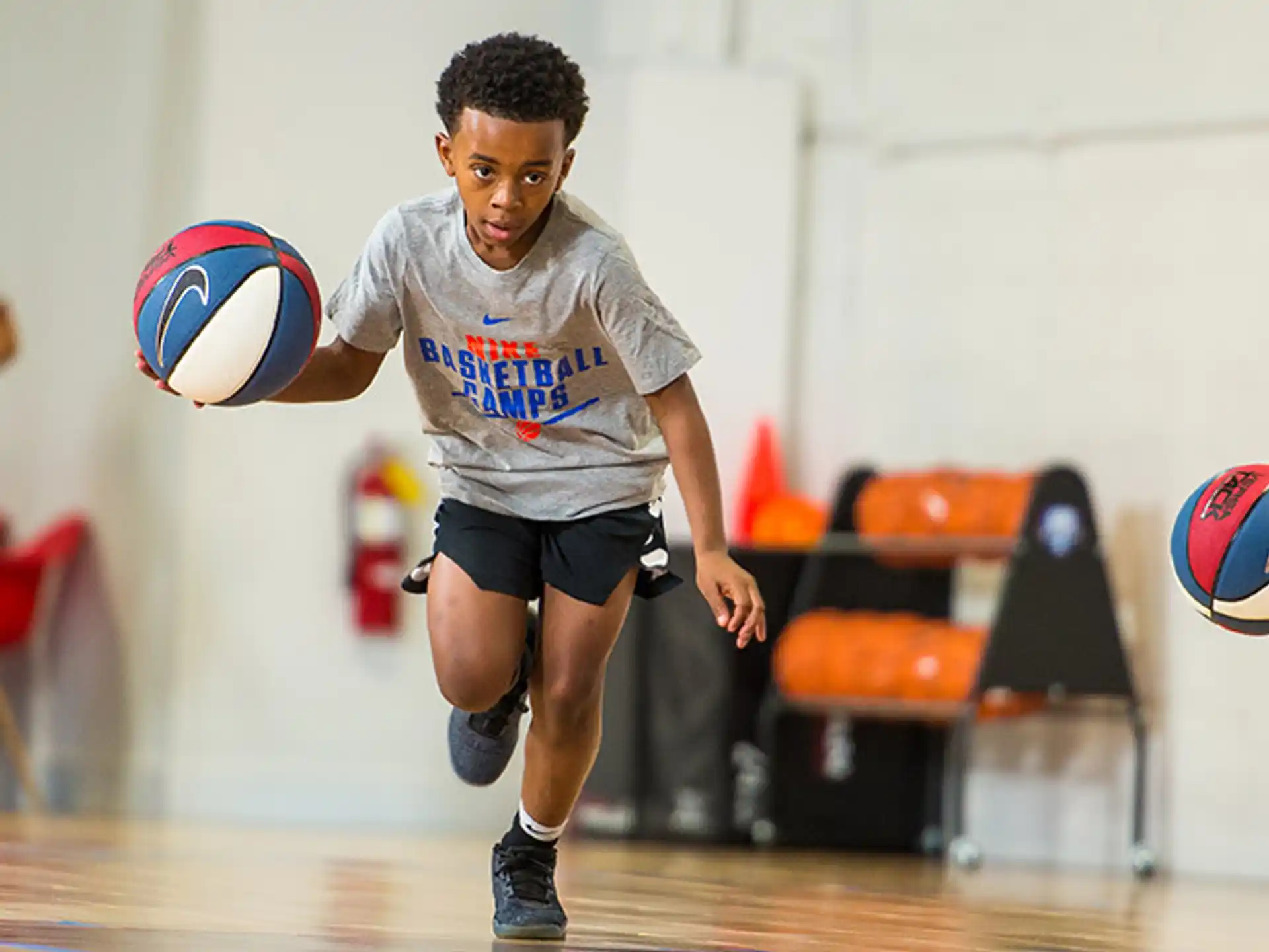a boy playing volleyball