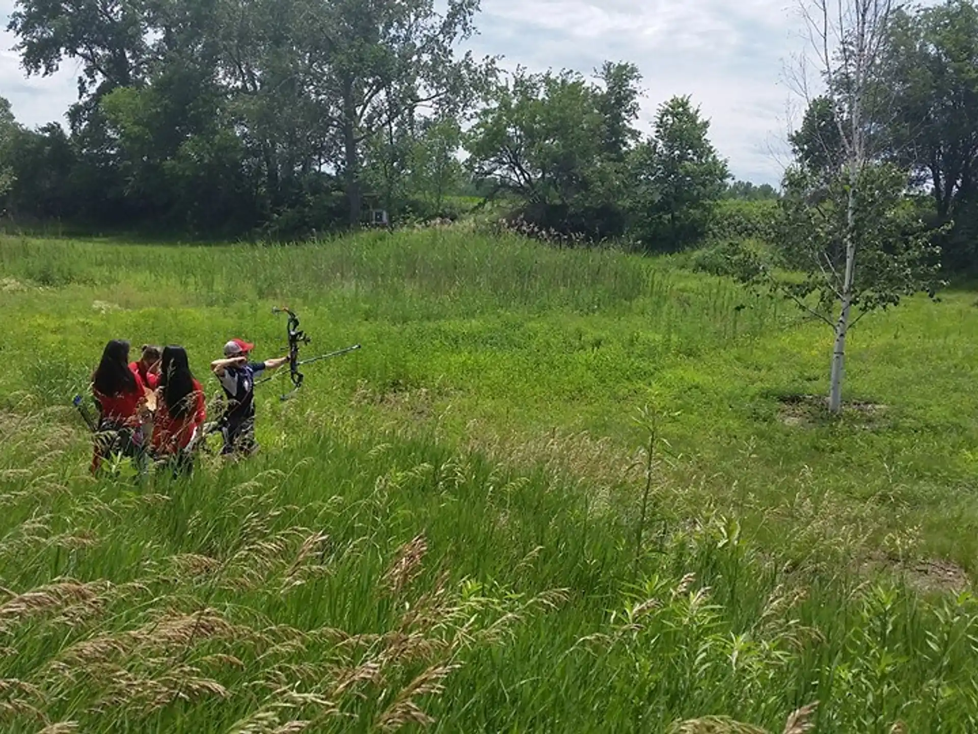 a group of people in a field