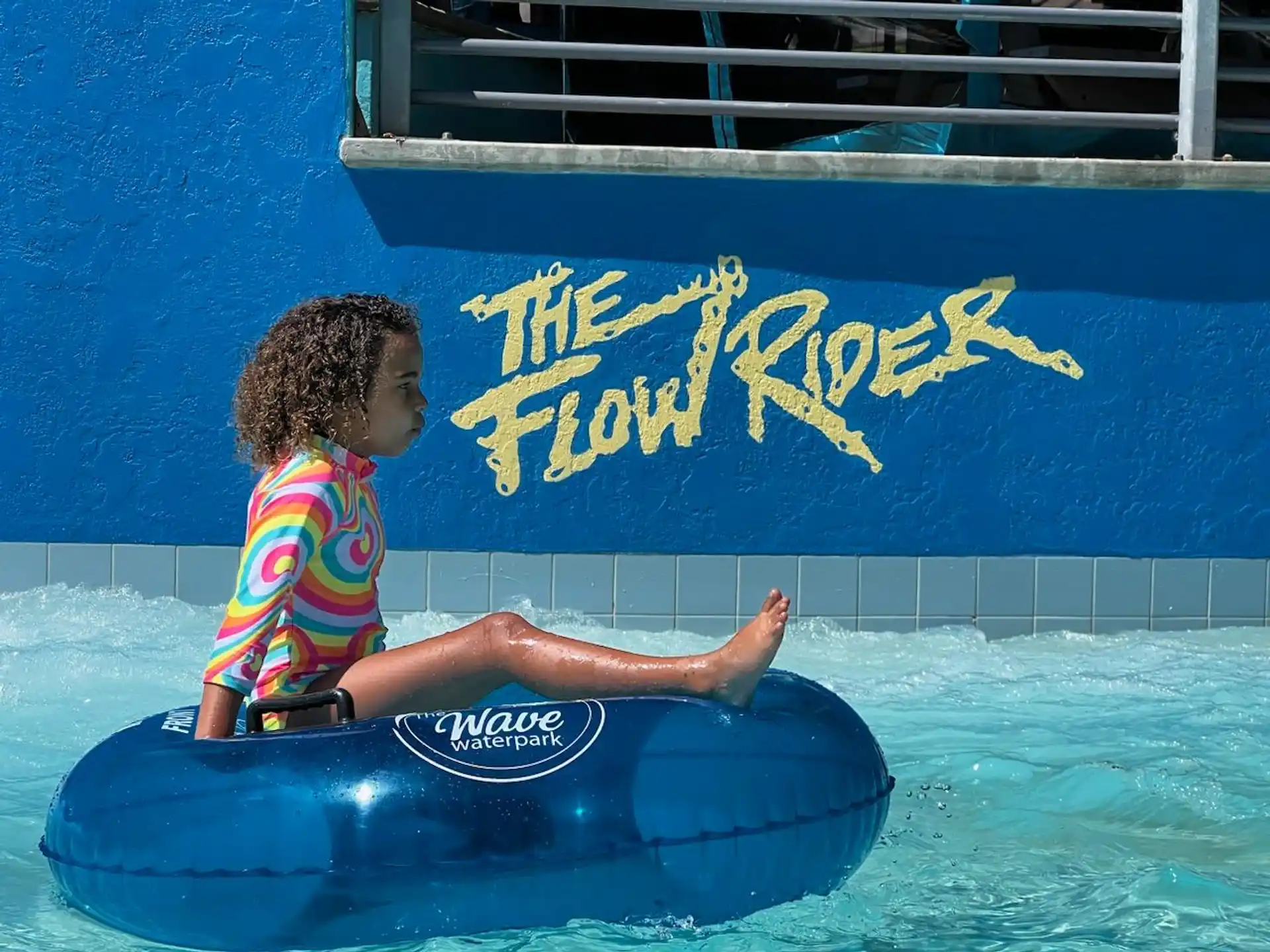 a child in a pool