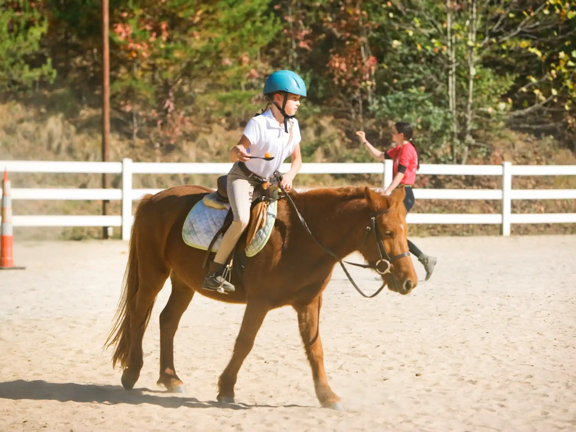 a man riding a horse