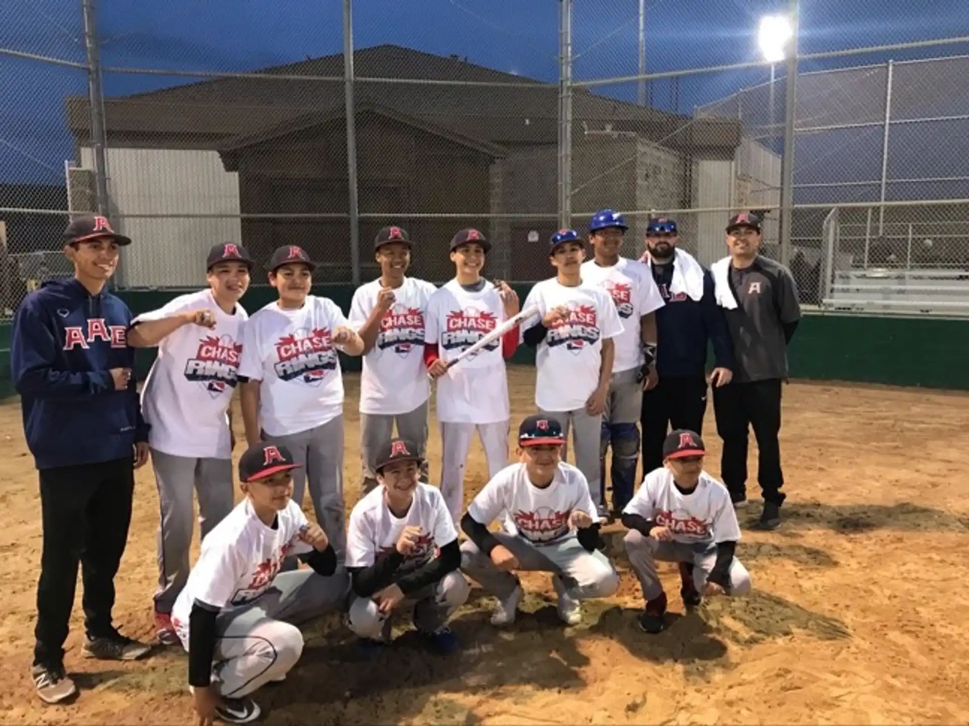 a group of baseball players posing for a photo