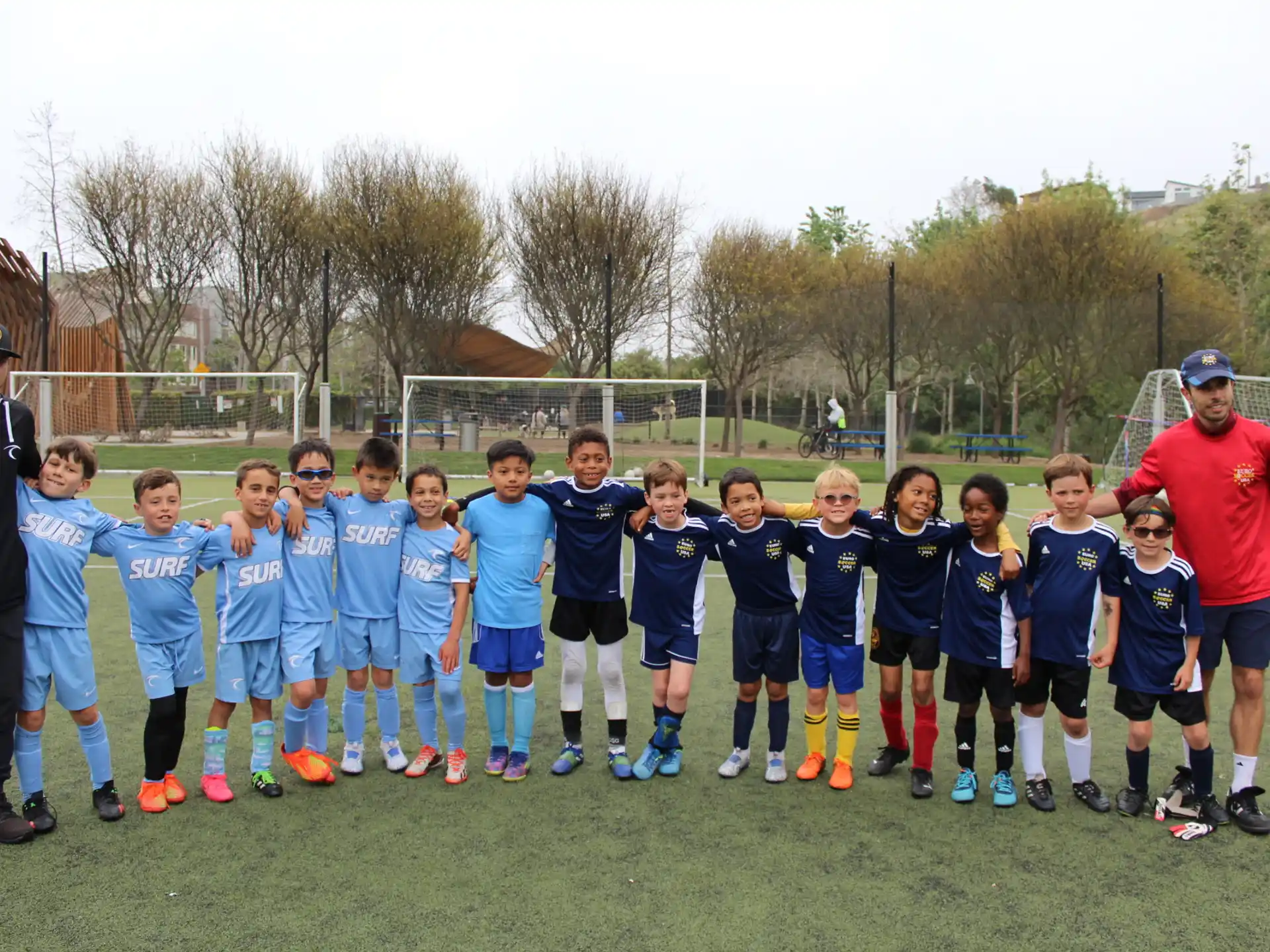 a group of kids posing for a picture