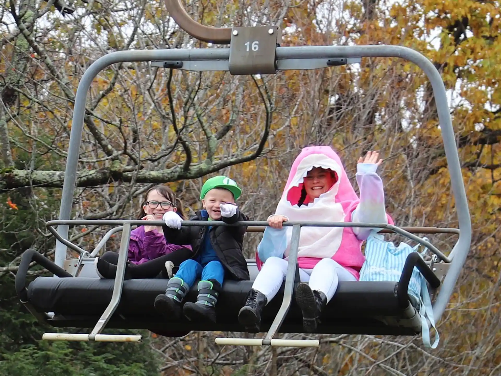 a group of children on a roller coaster