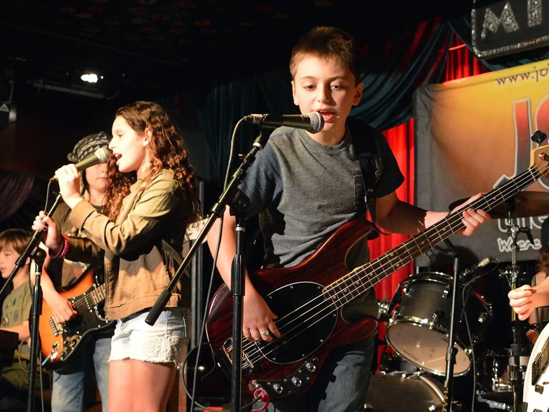 a group of people playing instruments
