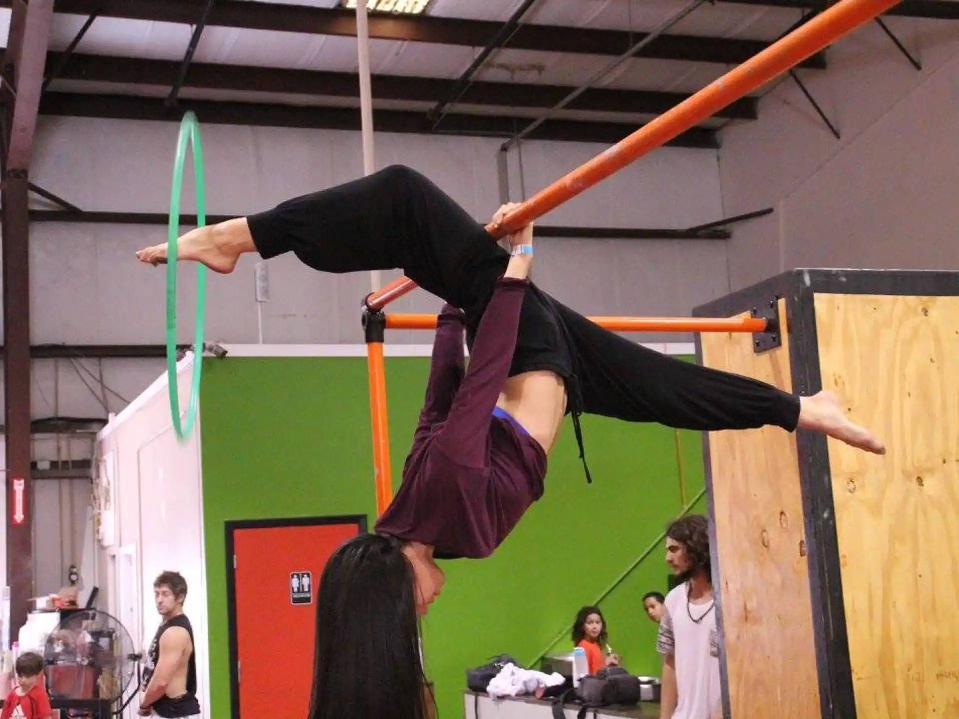 a person doing a handstand