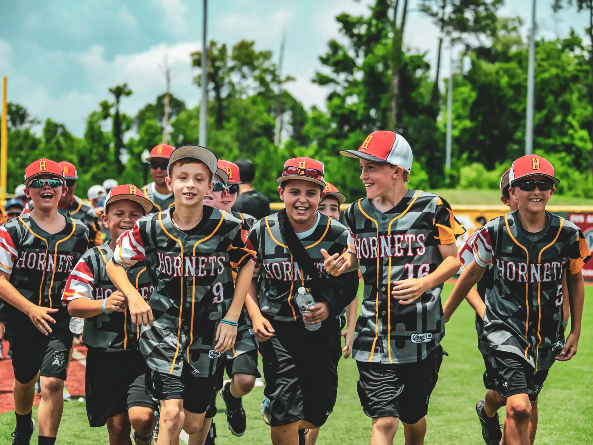 a group of people wearing matching uniforms