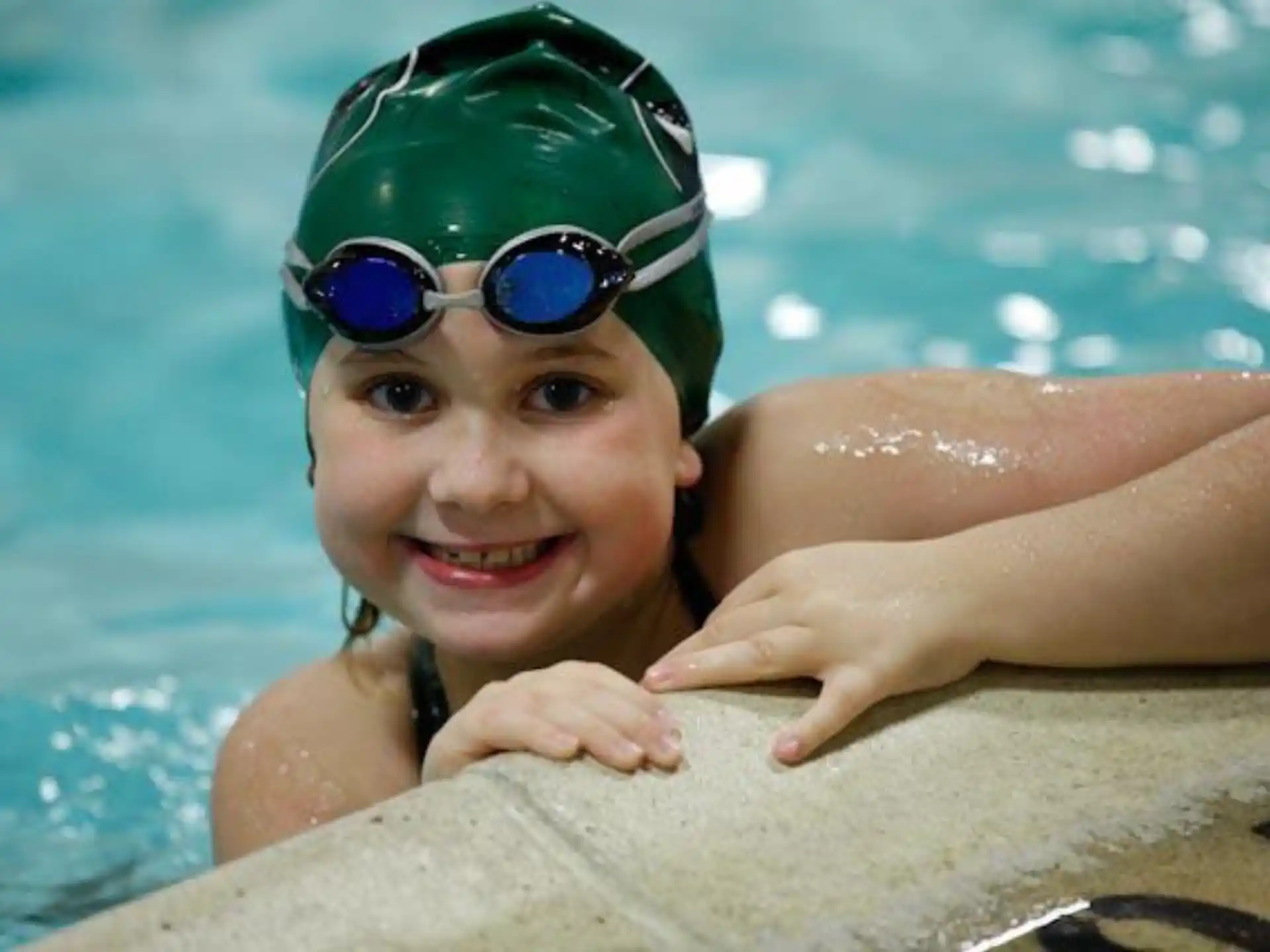 a child in a pool