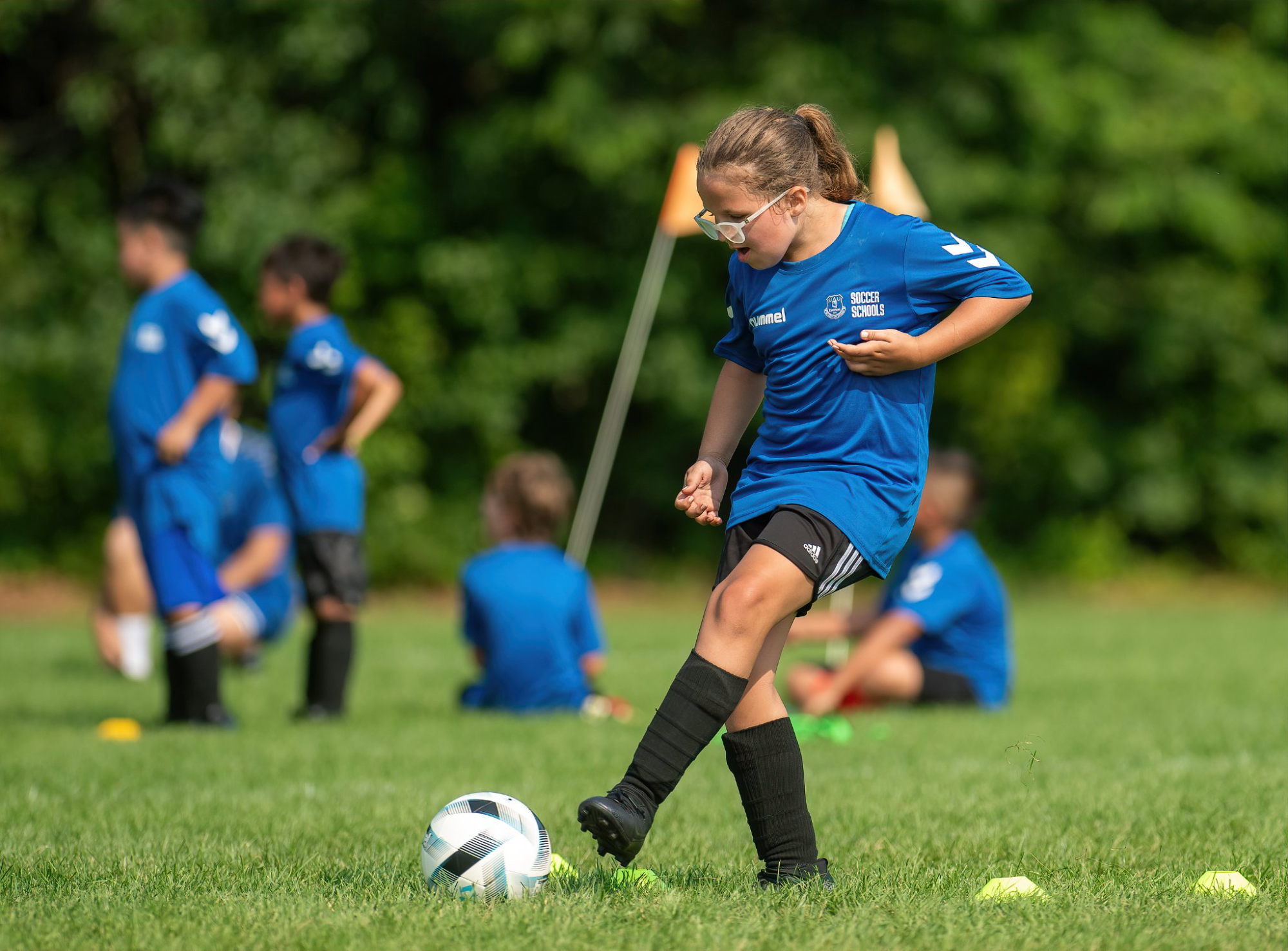 a boy playing football