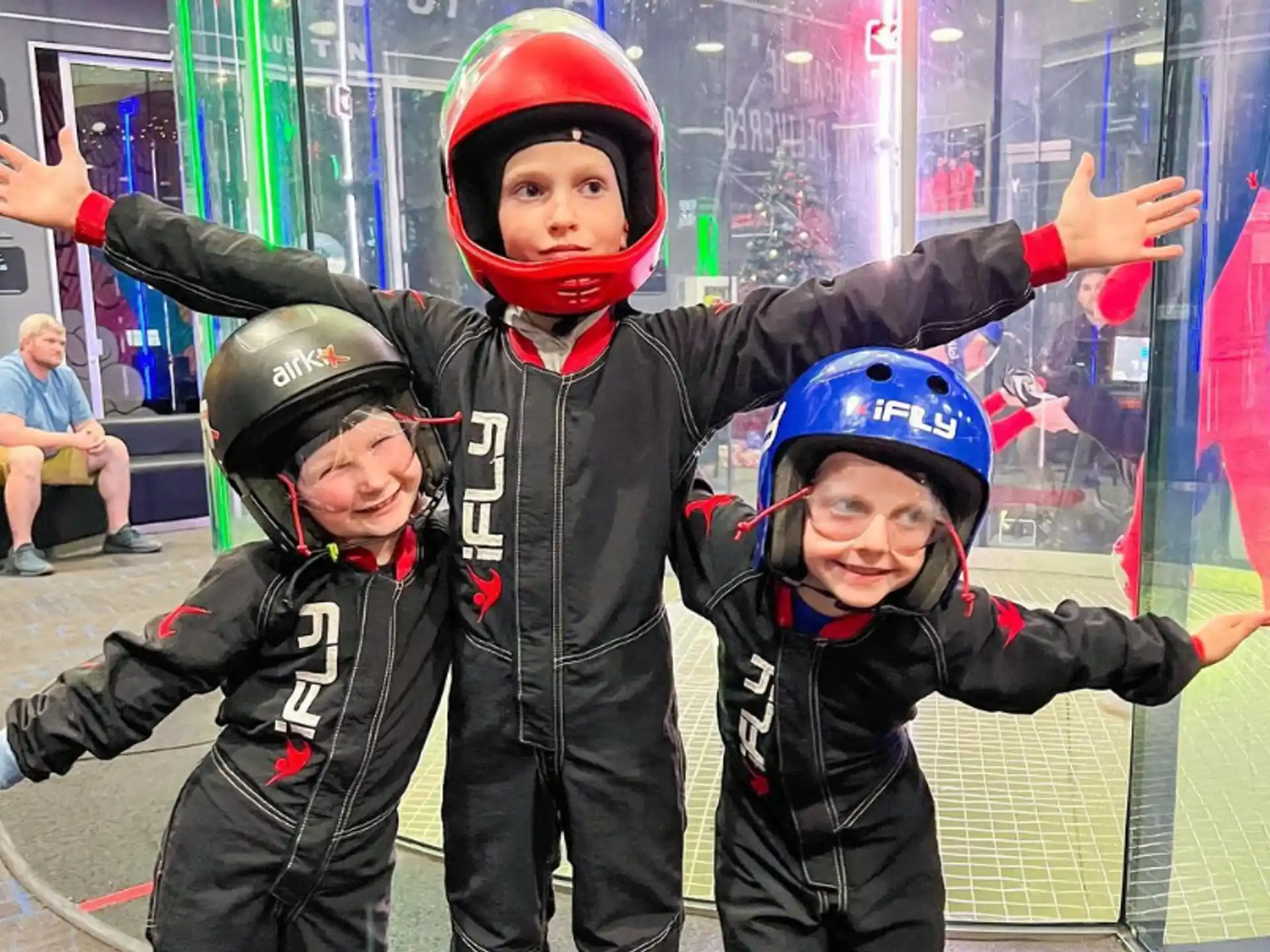 a group of people wearing helmets