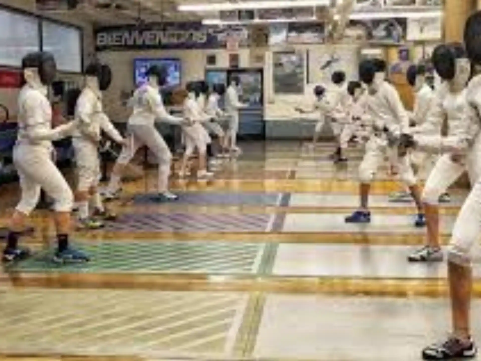 a group of people in white uniforms