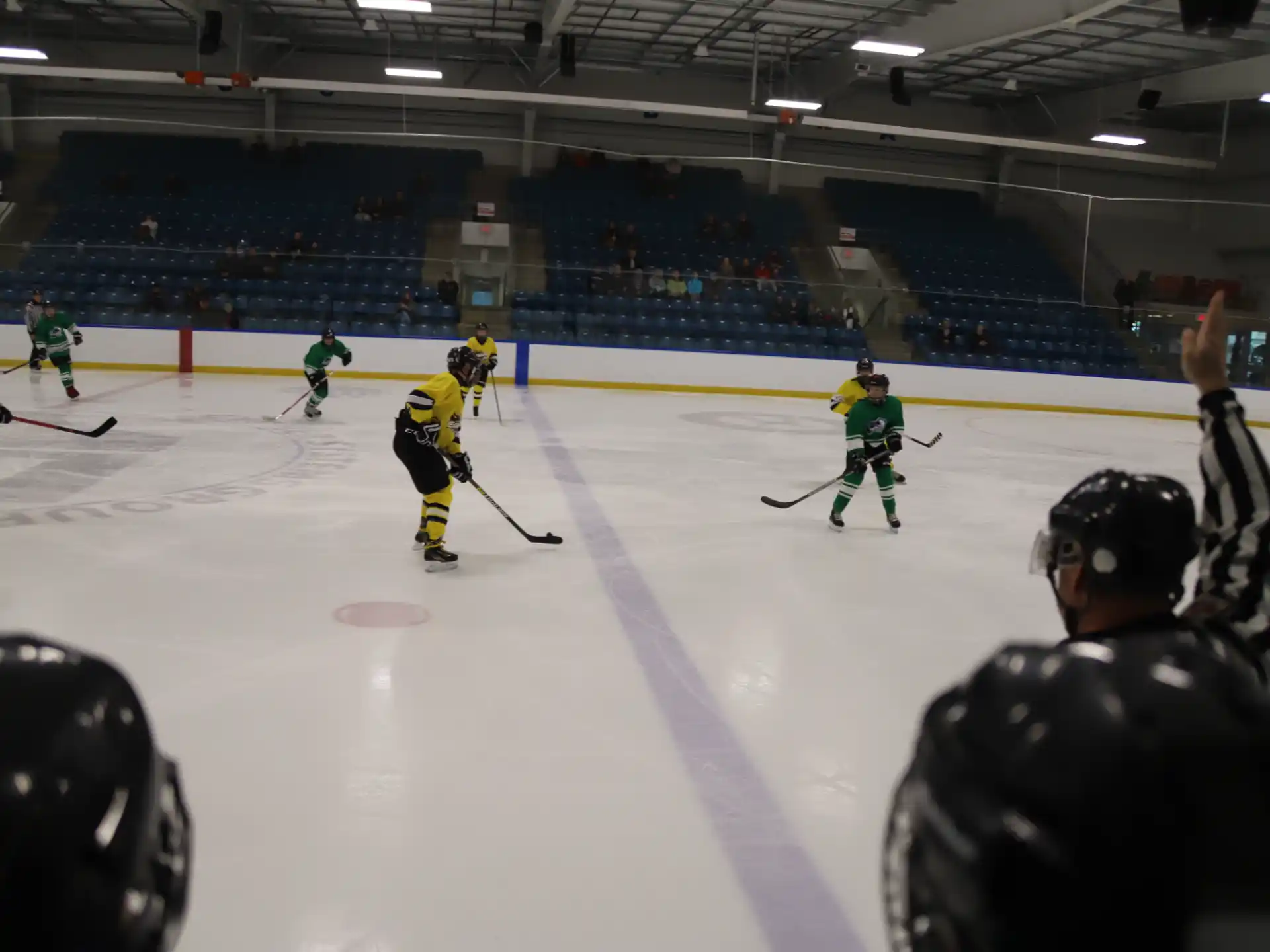 a hockey game in progress