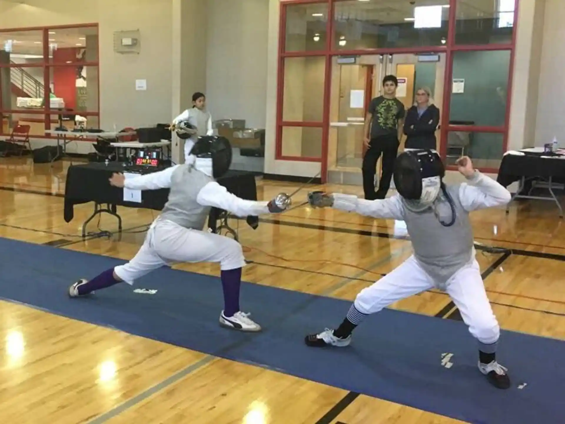 two people in a karate class