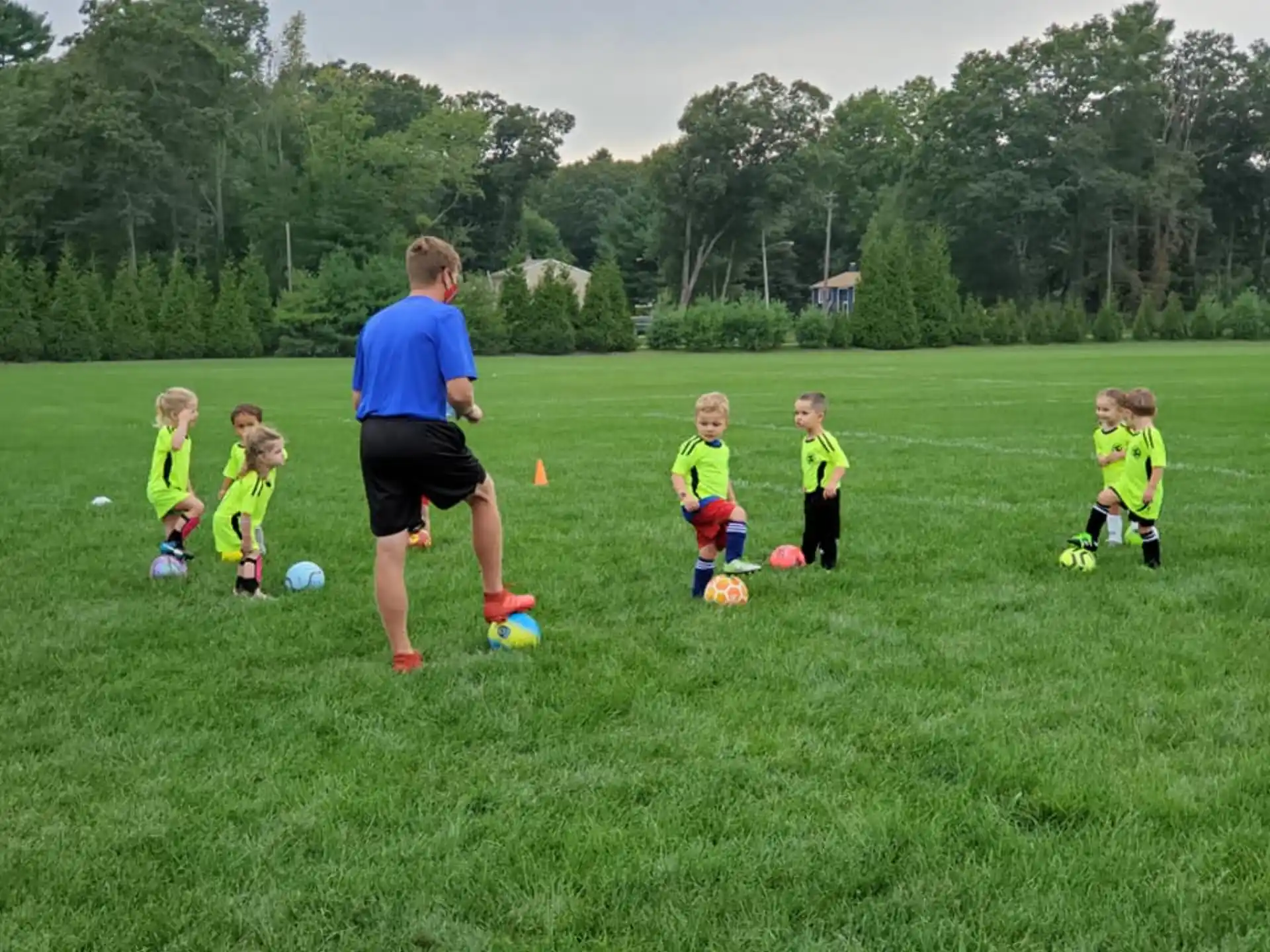 a person playing with kids