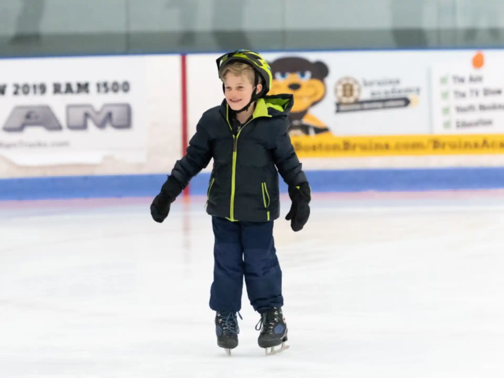 a child on an ice rink