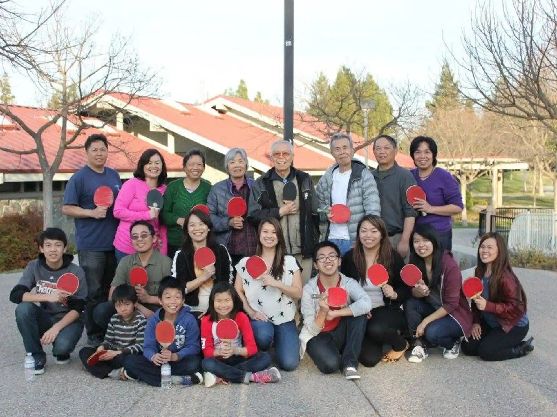 a group of people posing for a photo
