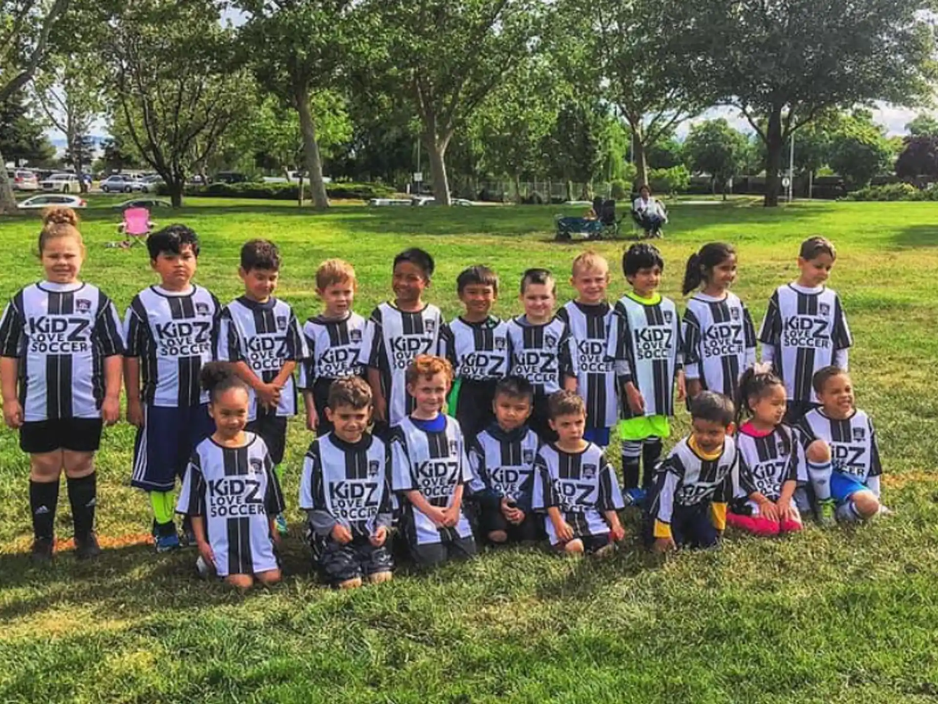 a group of boys in football uniforms