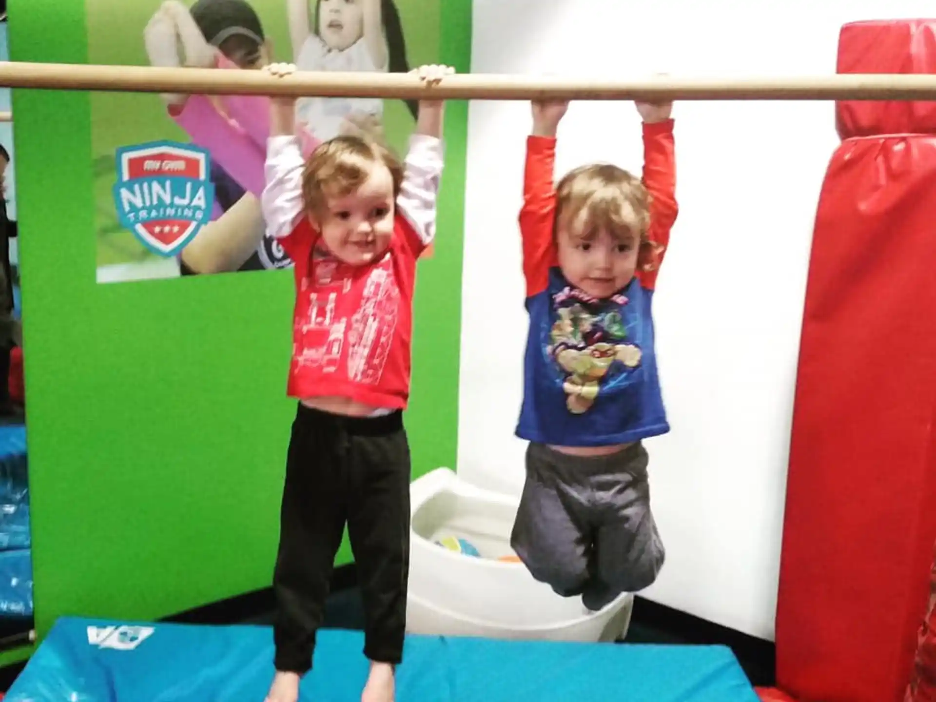 a group of children on a trampoline