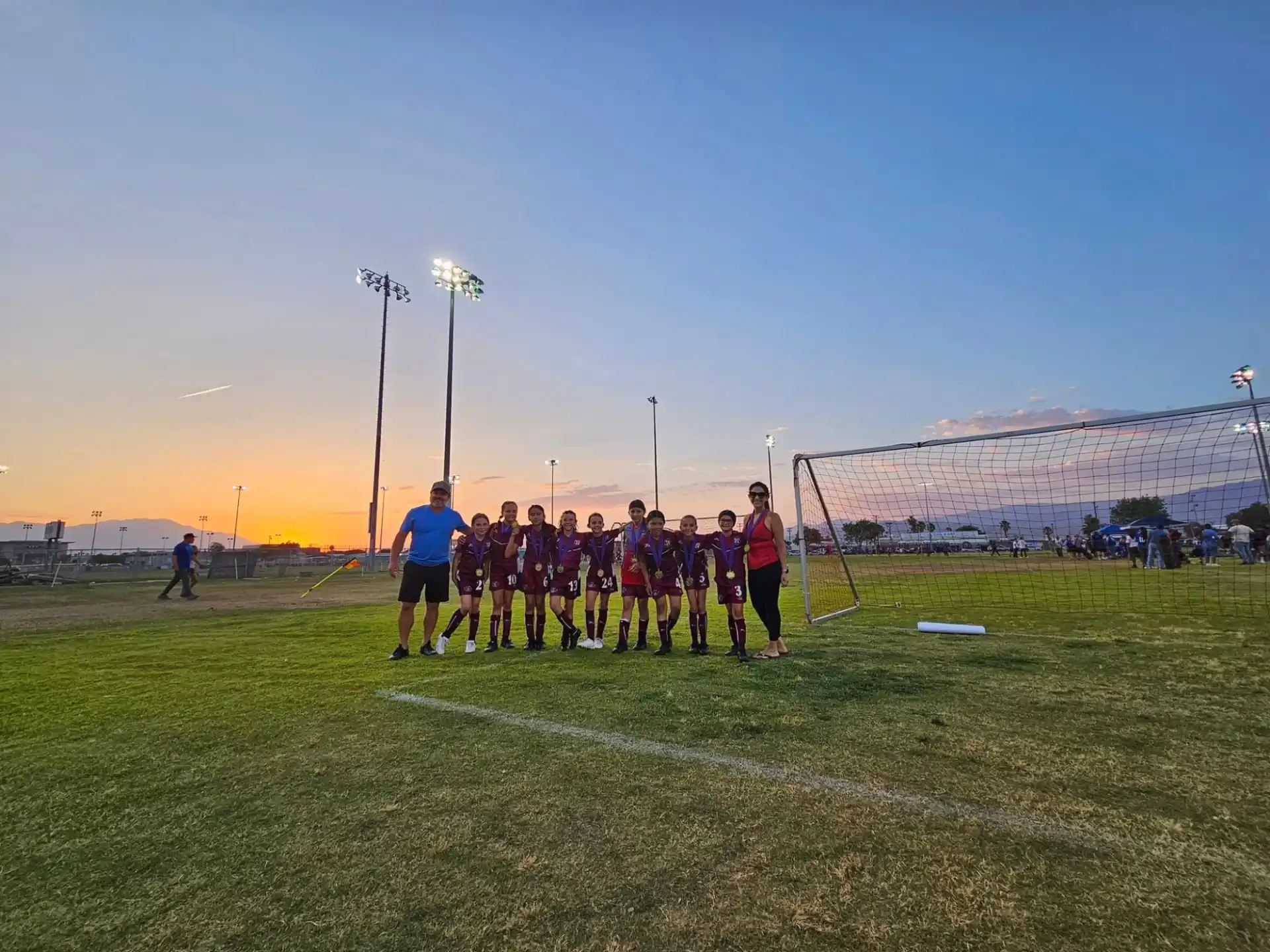 a group of people on a field